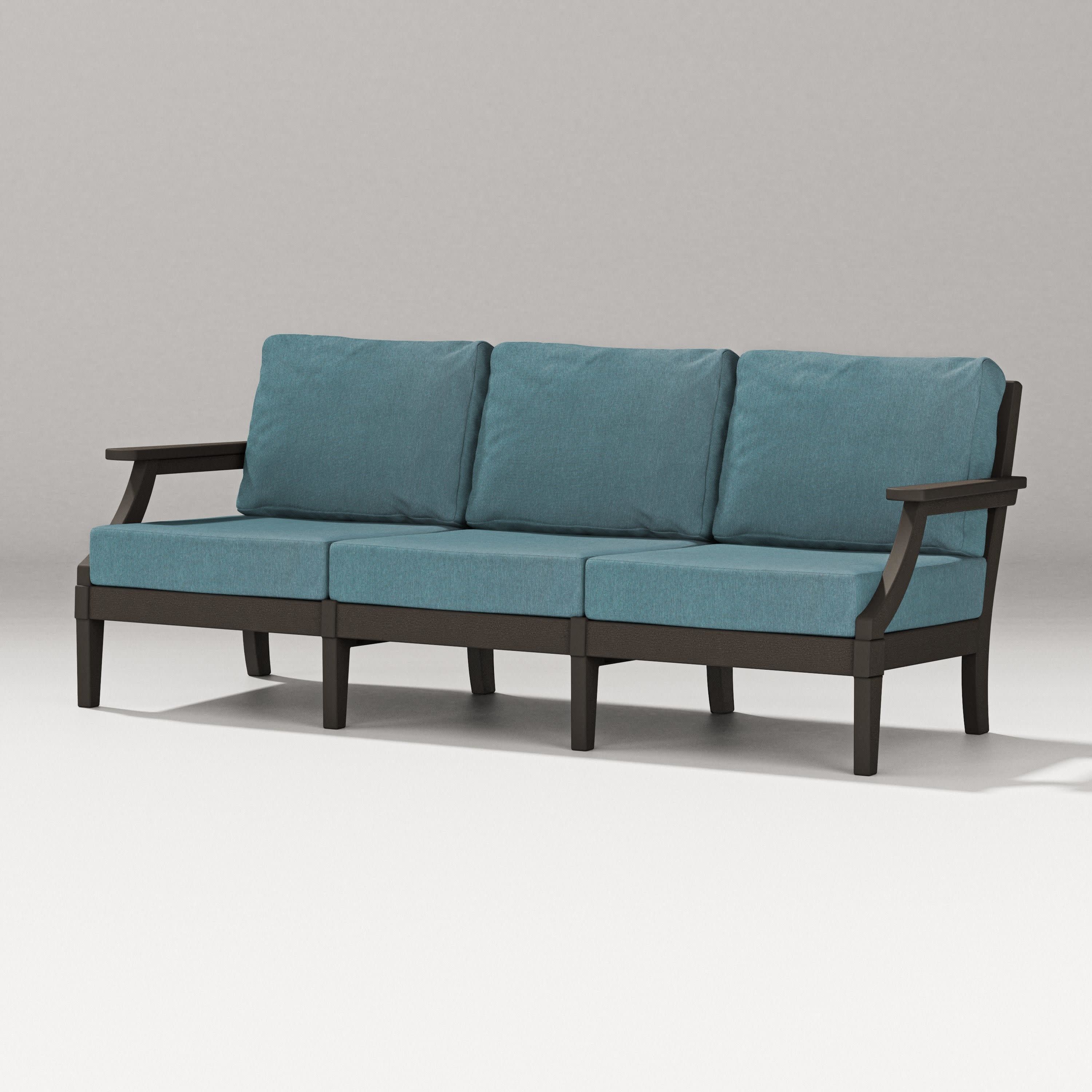 Estate Sofa in Vintage Coffee / Ocean Teal