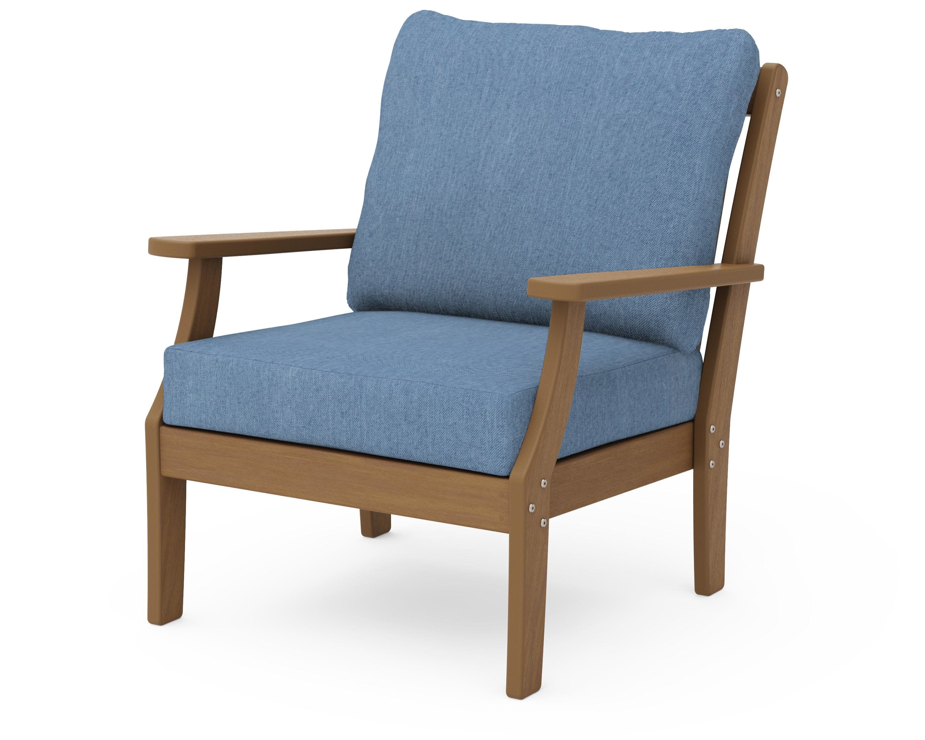 Braxton Deep Seating Chair in Natural / Sky Blue