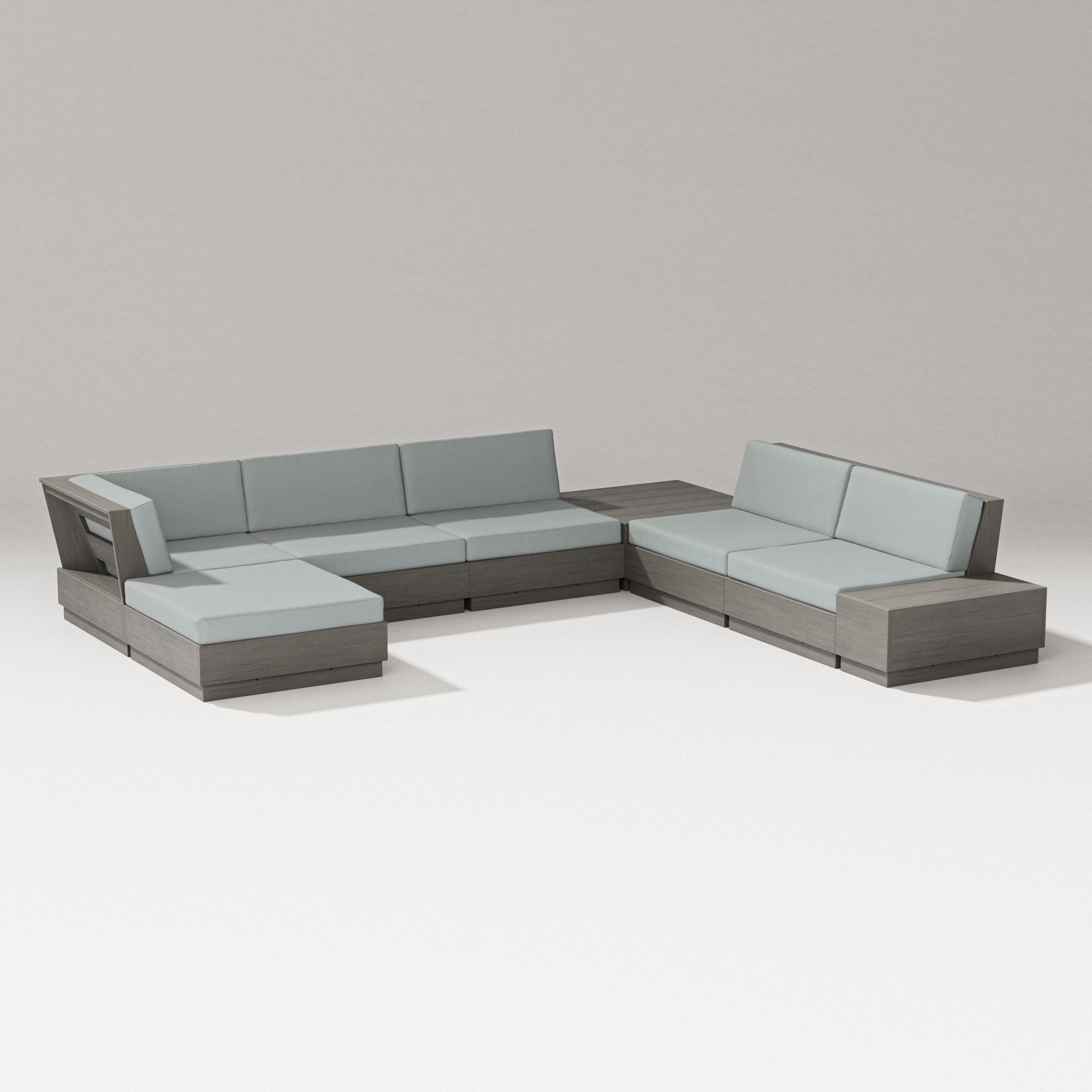 Elevate 8-Piece Corner Sectional in Driftwood / Spa