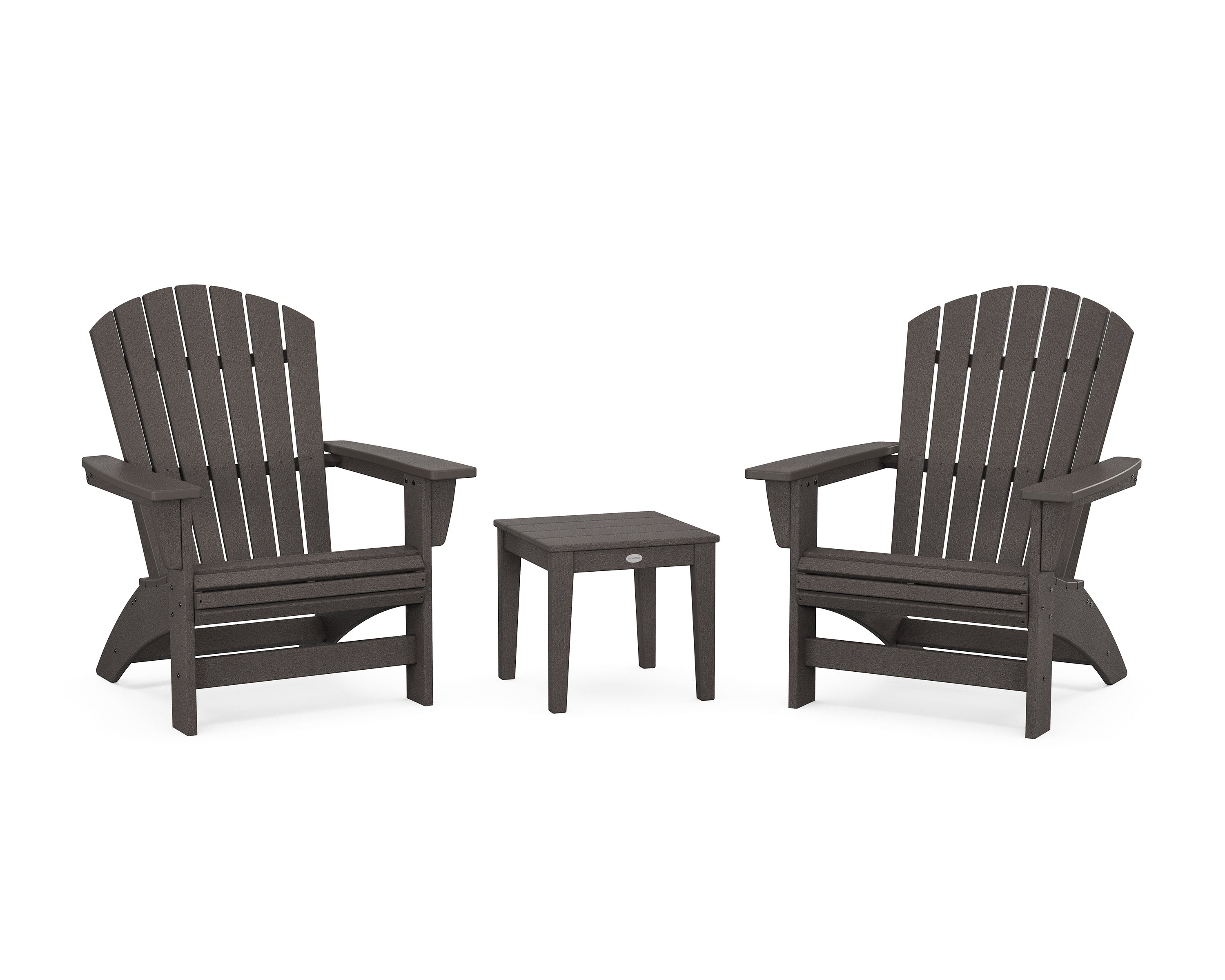3-Piece Nautical Grand Adirondack Set in Vintage Coffee
