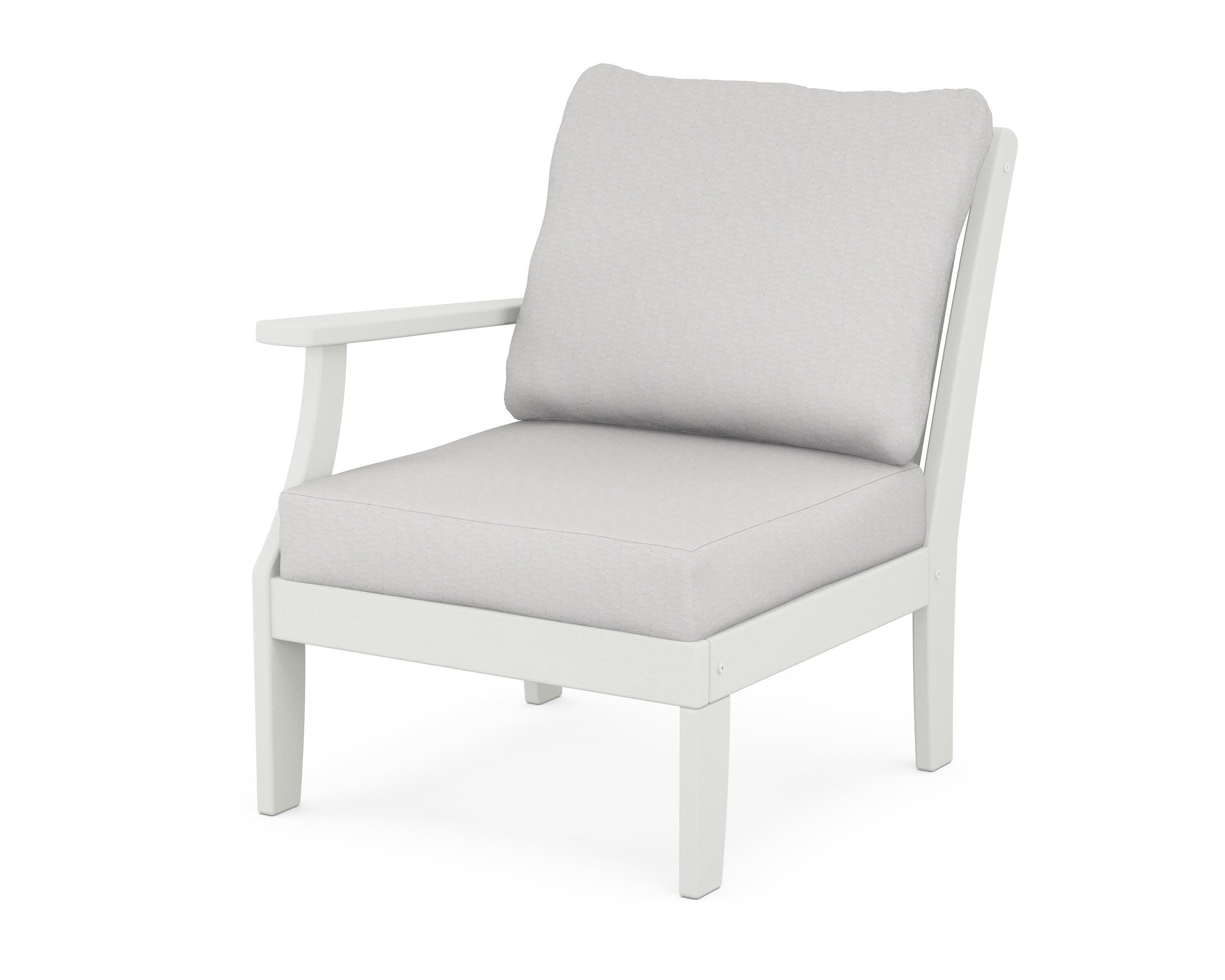 Braxton Modular Left Arm Chair in Vintage White / Diamond in the Rough