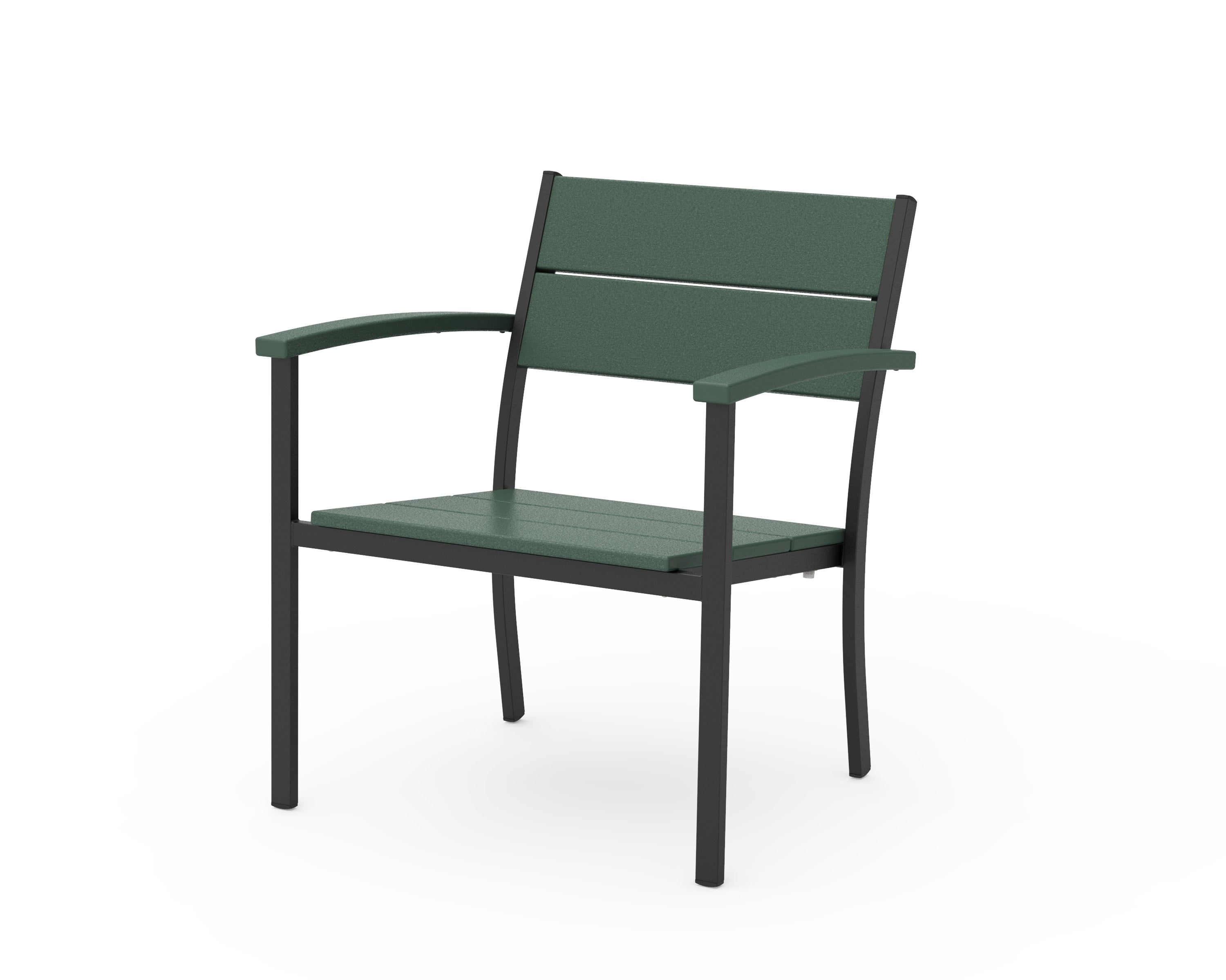 Main Street Stacking Lounge Arm Chair in Black / Green