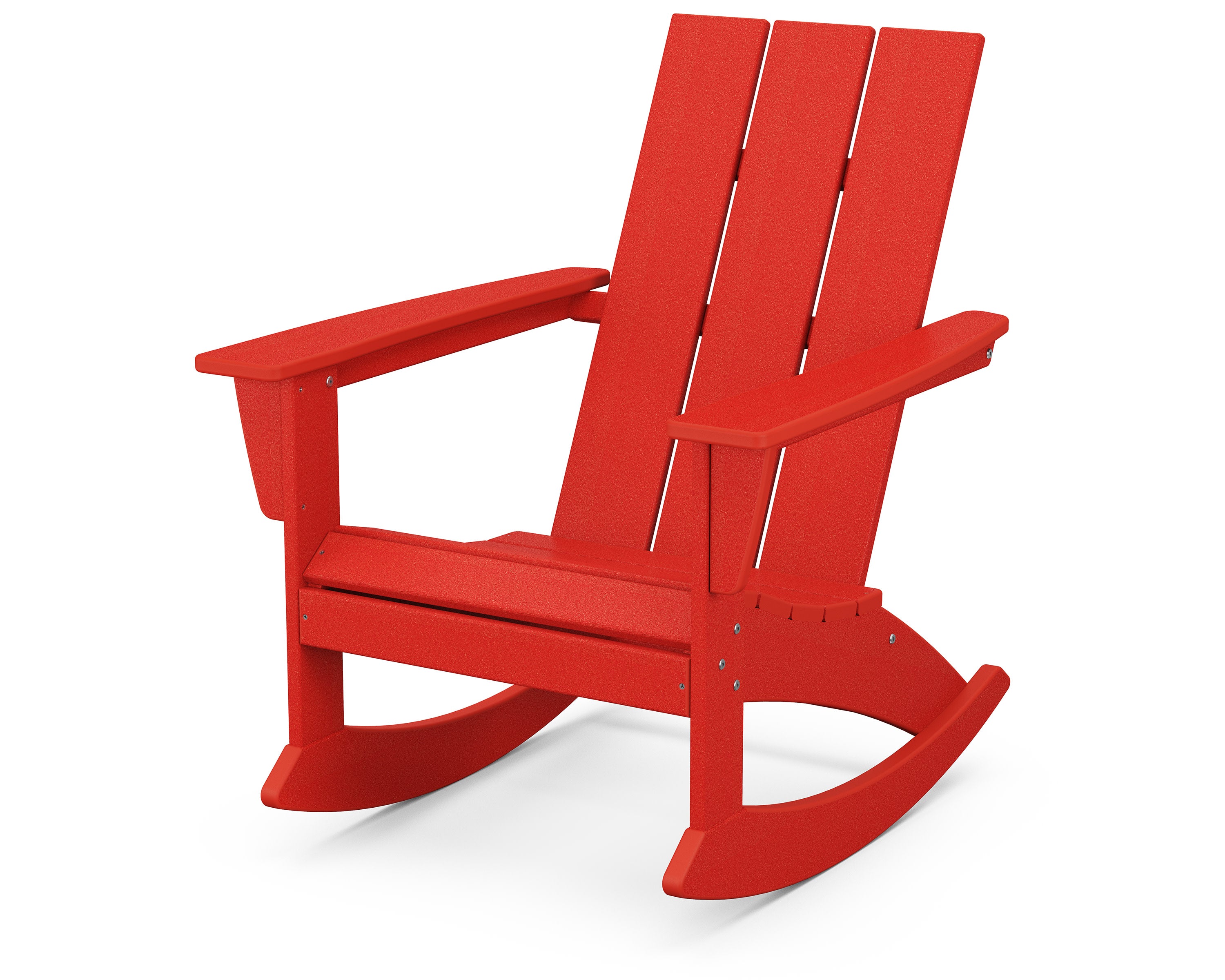 Modern Adirondack Rocking Chair in Sunset Red
