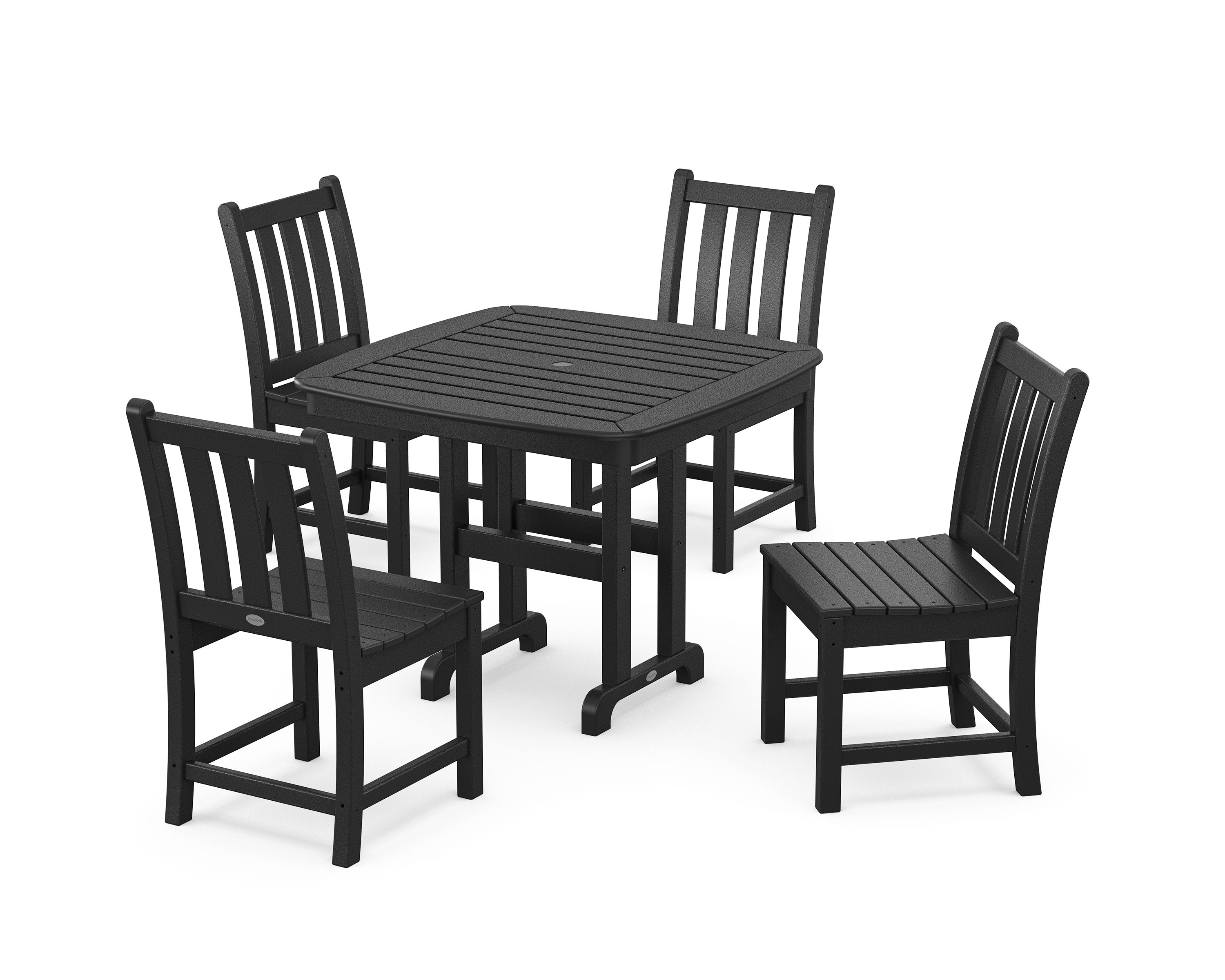 Traditional Garden Side Chair 5-Piece Dining Set in Black