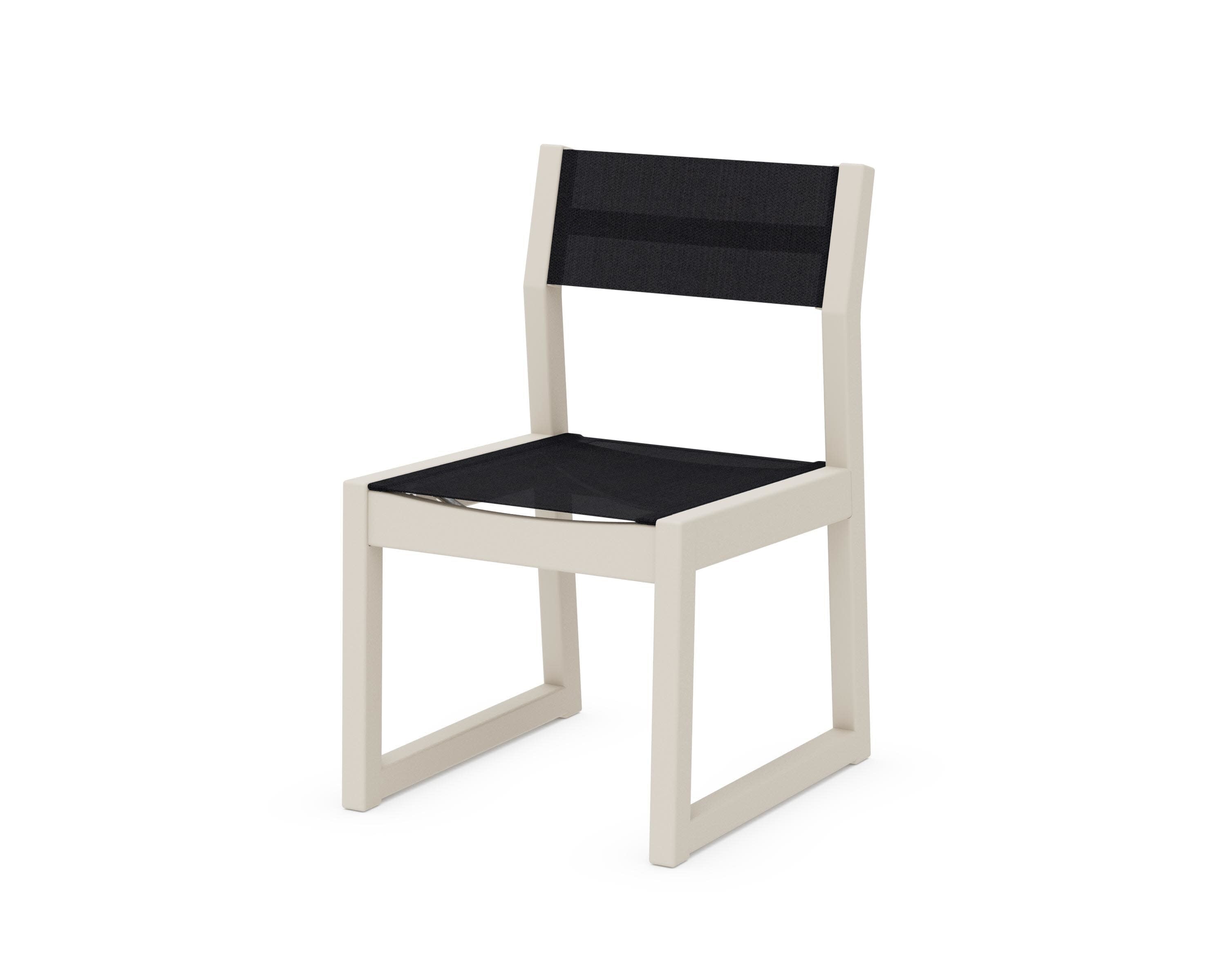 EDGE Sling Dining Side Chair in Sand / Black Sling