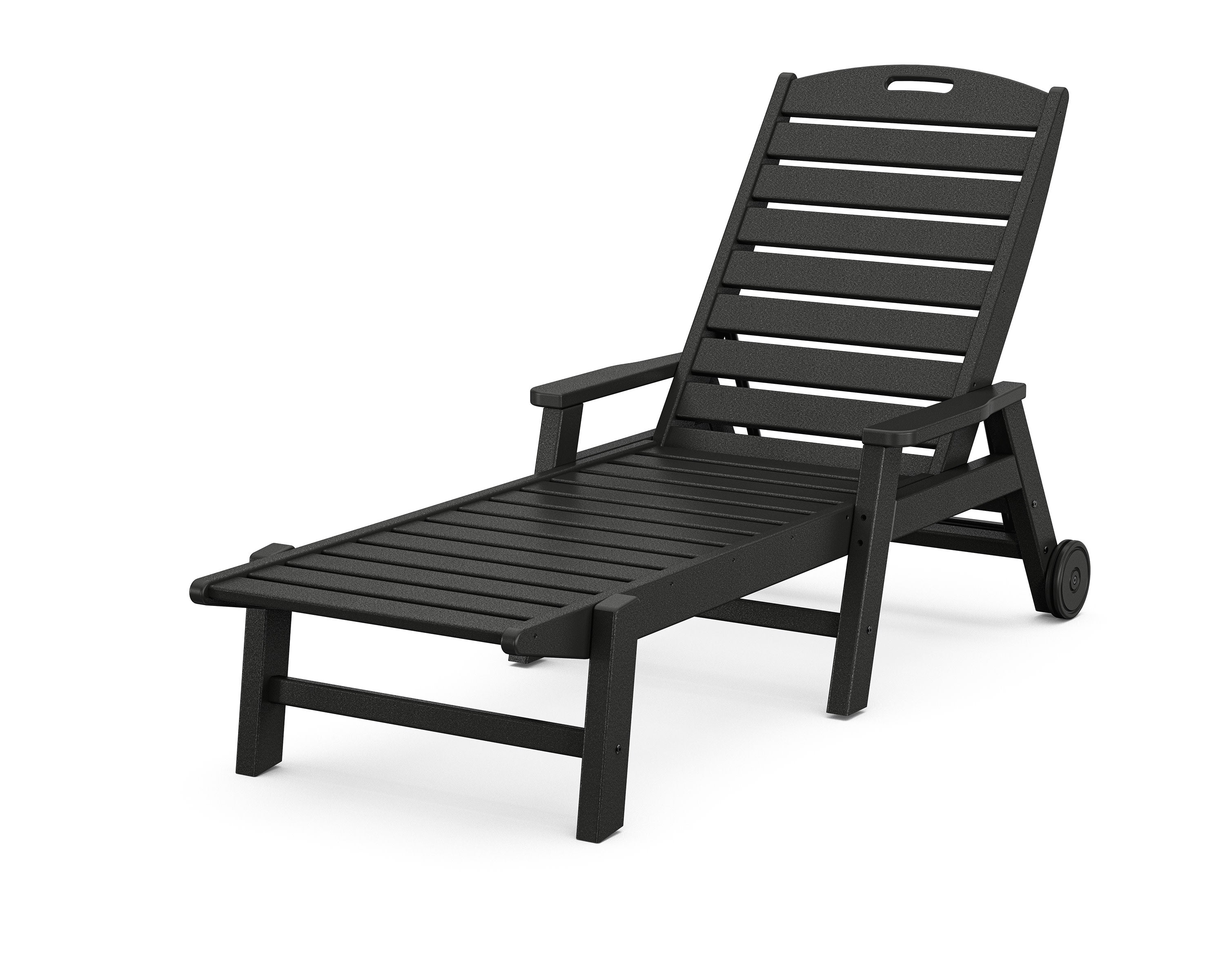 Nautical Chaise with Arms & Wheels in Black