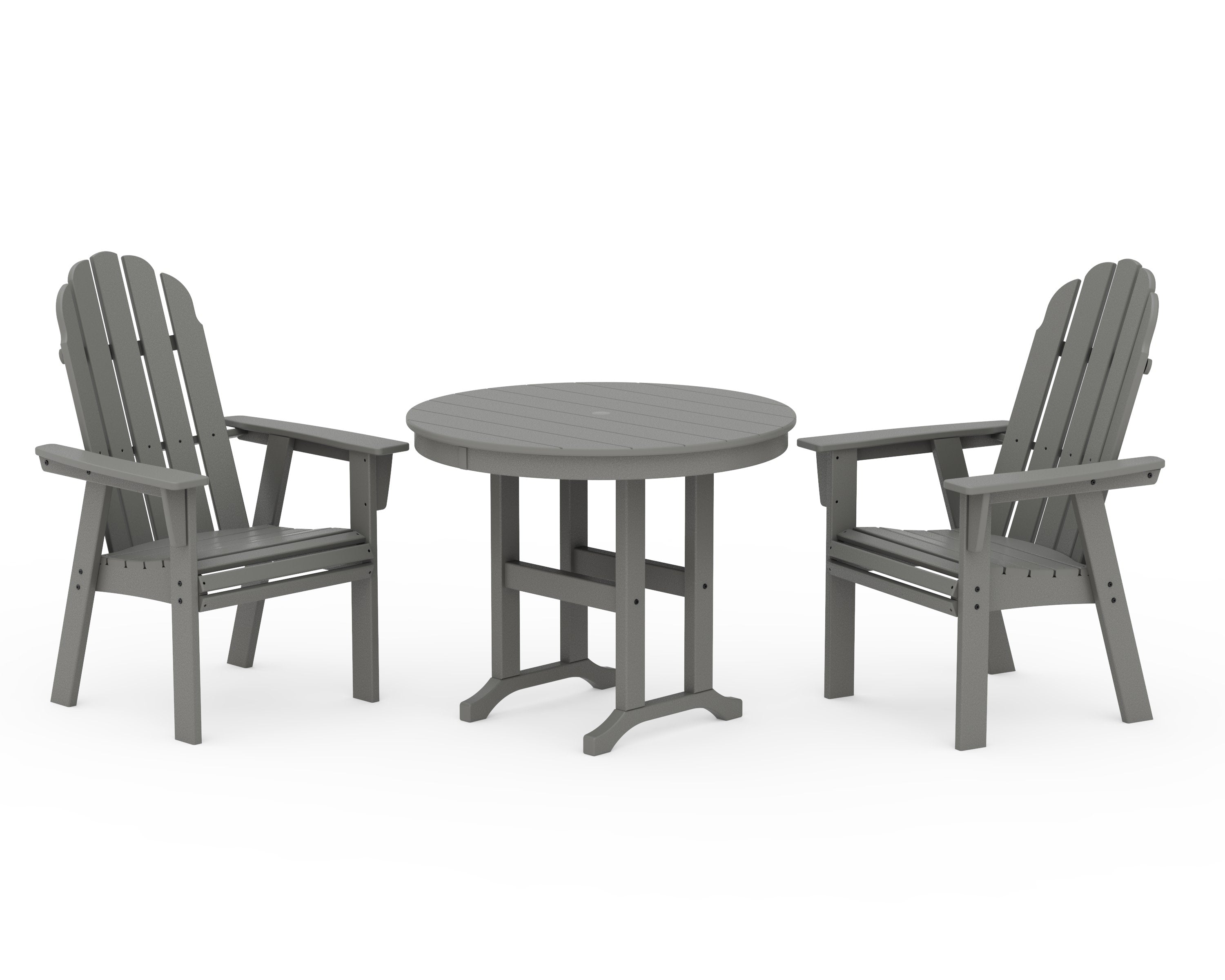 Vineyard Adirondack 3-Piece Round Dining Set