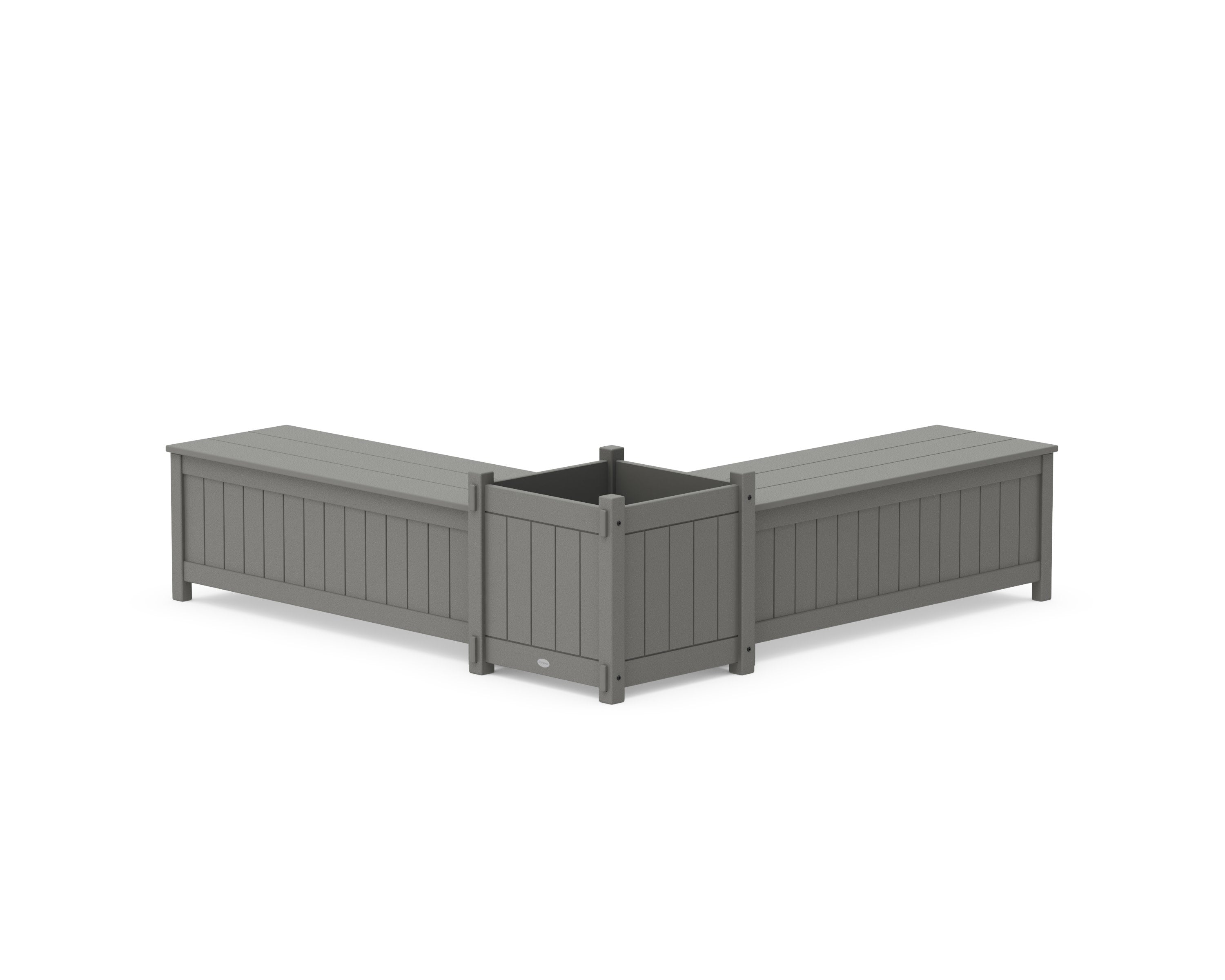 48" Vineyard L- Shaped Planter Storage Bench Set- Large