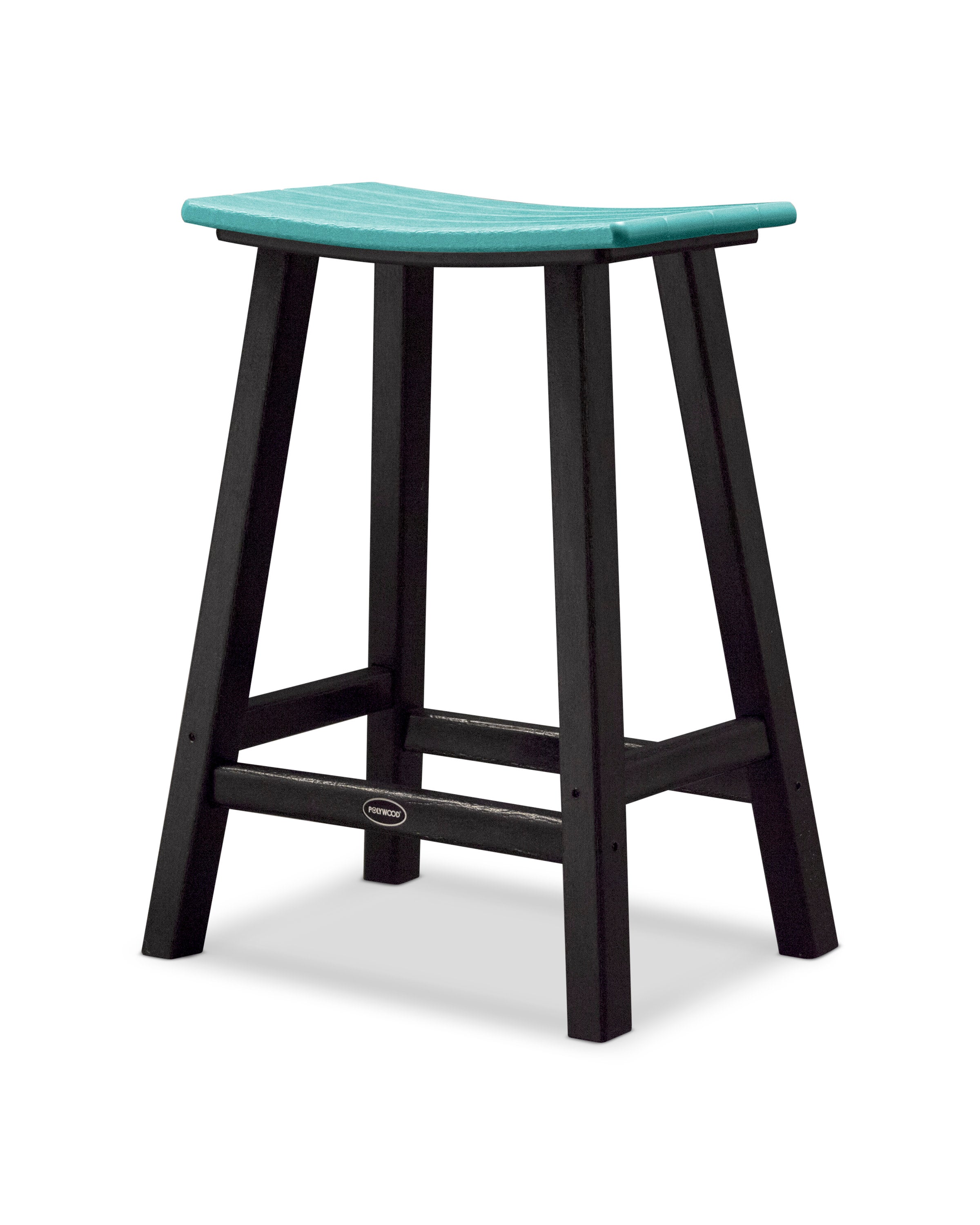 Contempo 24" Saddle Counter Stool in Black / Aruba