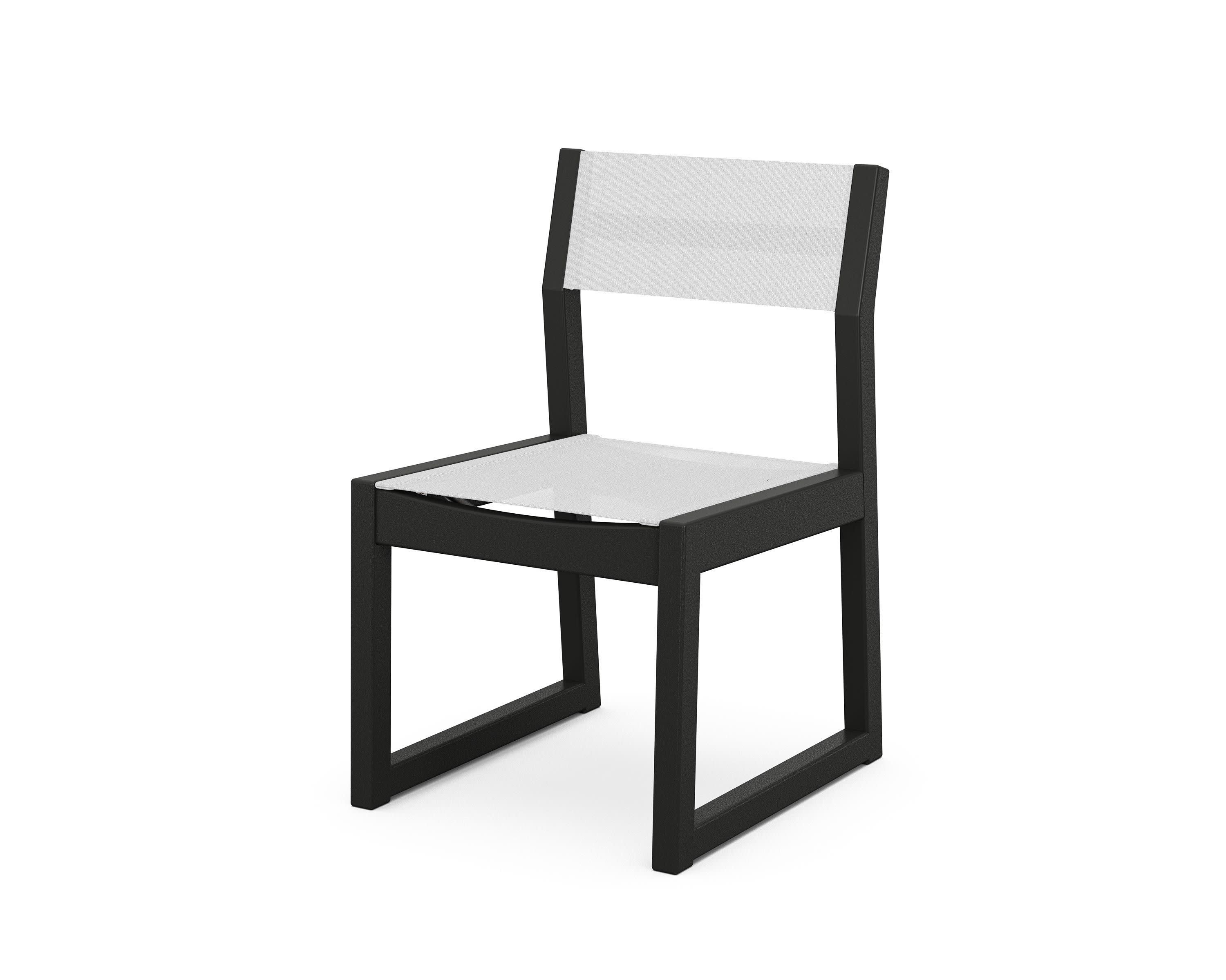 EDGE Sling Dining Side Chair in Black / White Sling