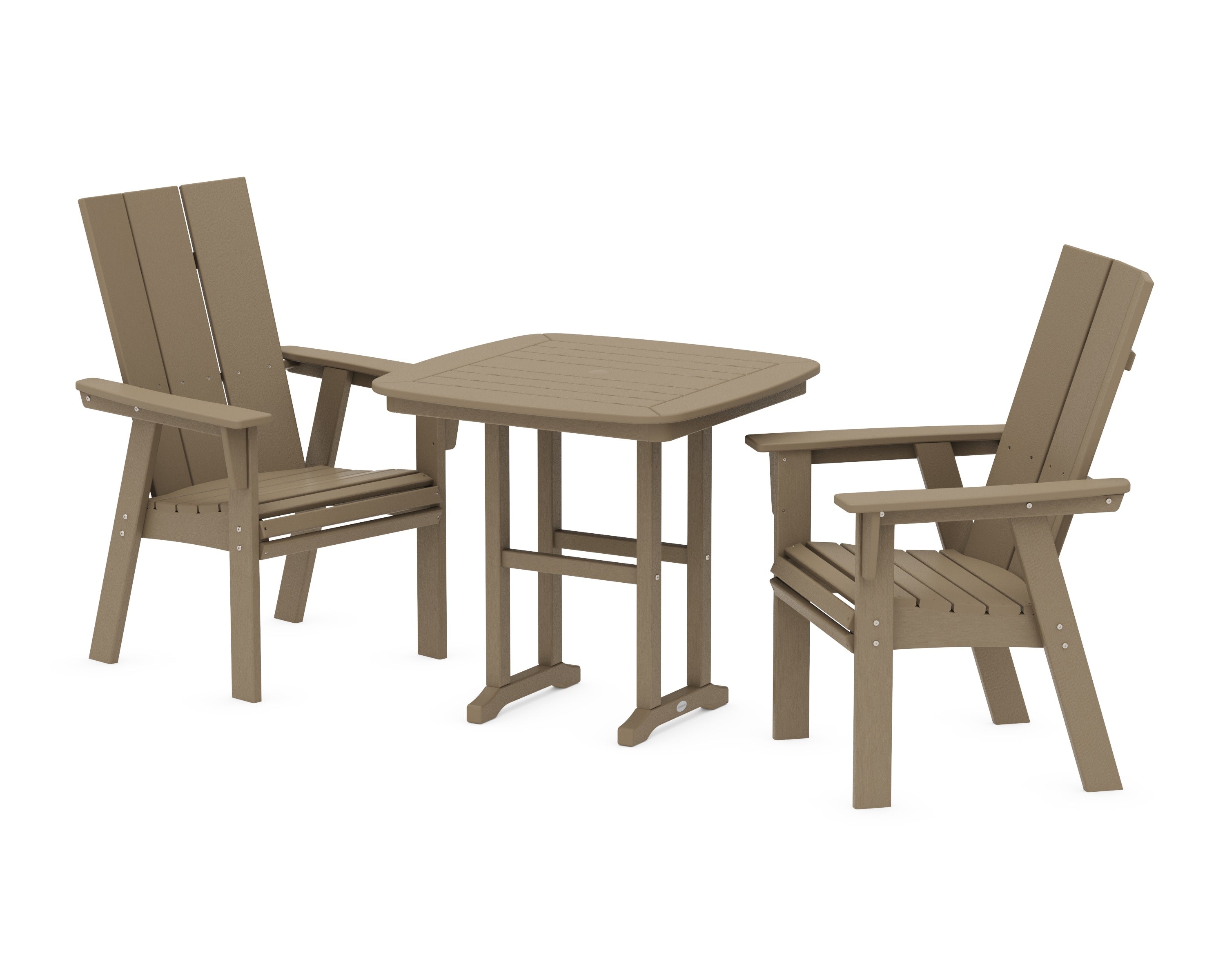 Modern Adirondack 3-Piece Dining Set in Vintage Sahara