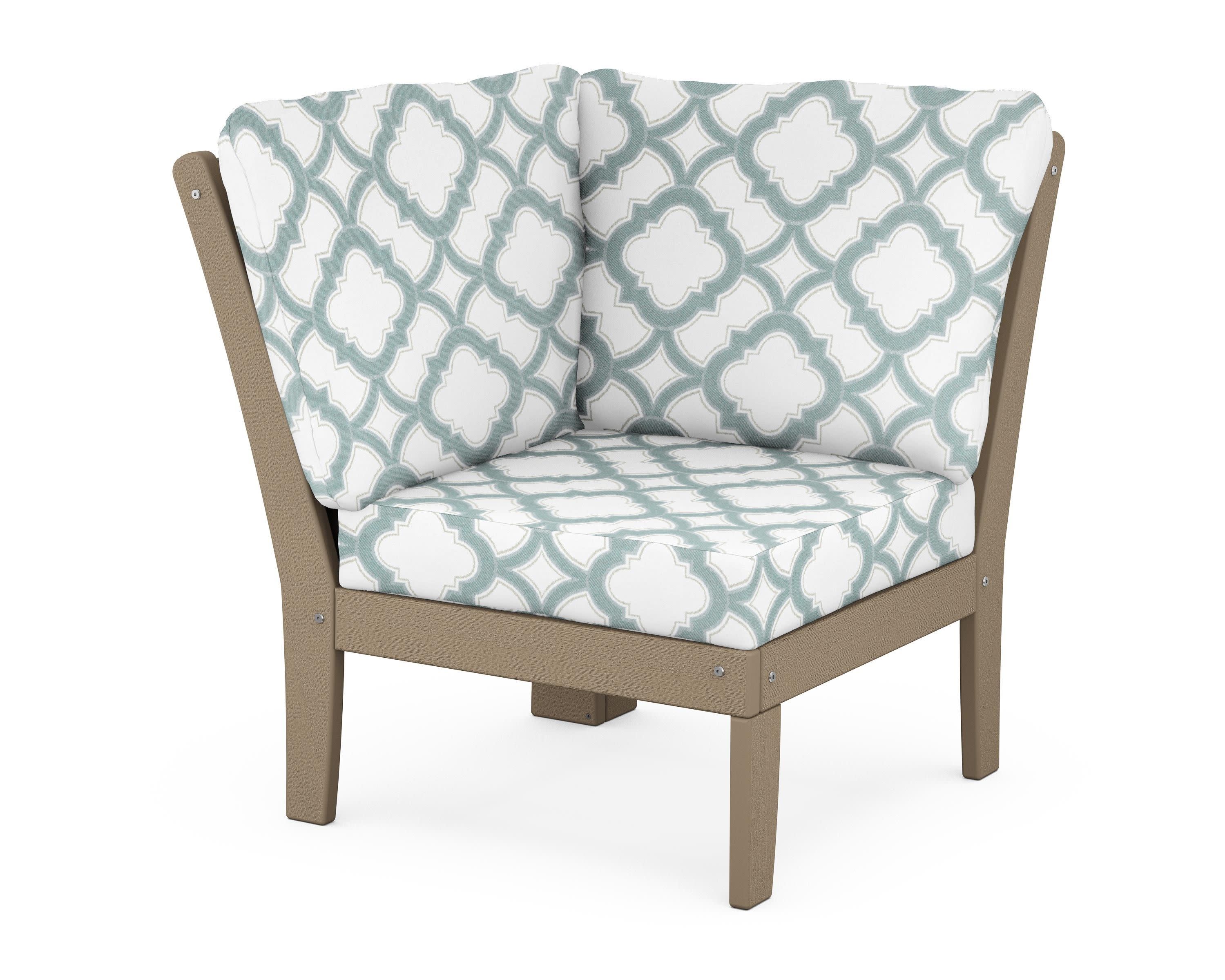 Braxton Modular Corner Chair in Vintage Sahara / Trellis Glacier Spa