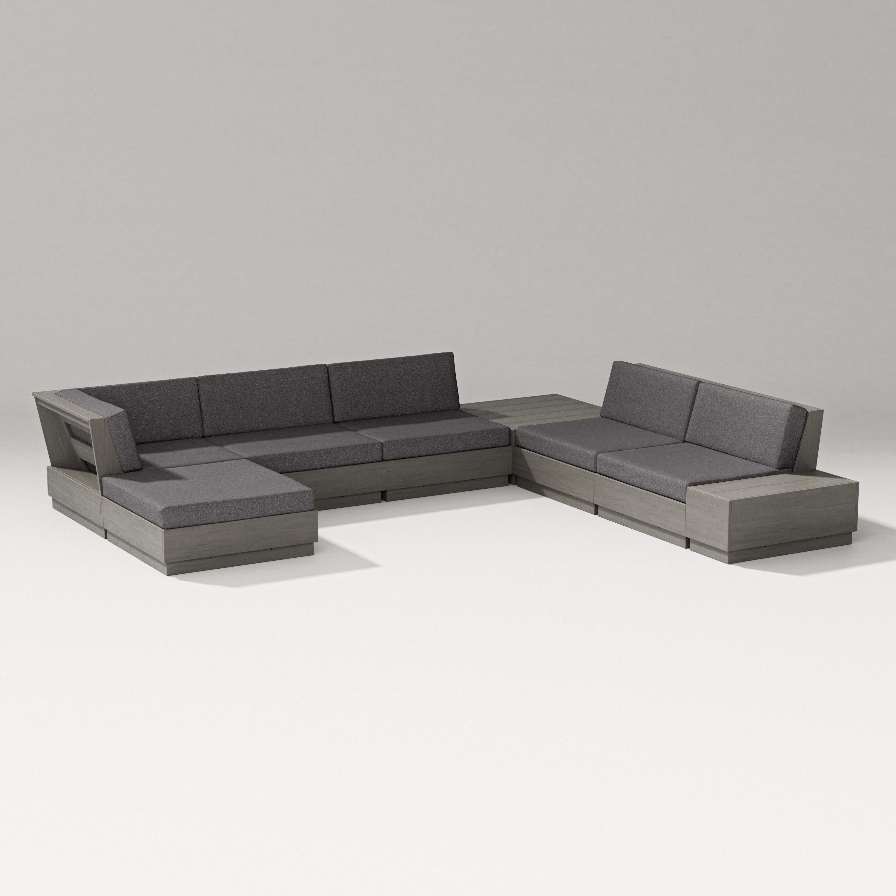 Elevate 8-Piece Corner Sectional in Driftwood / Ash Charcoal