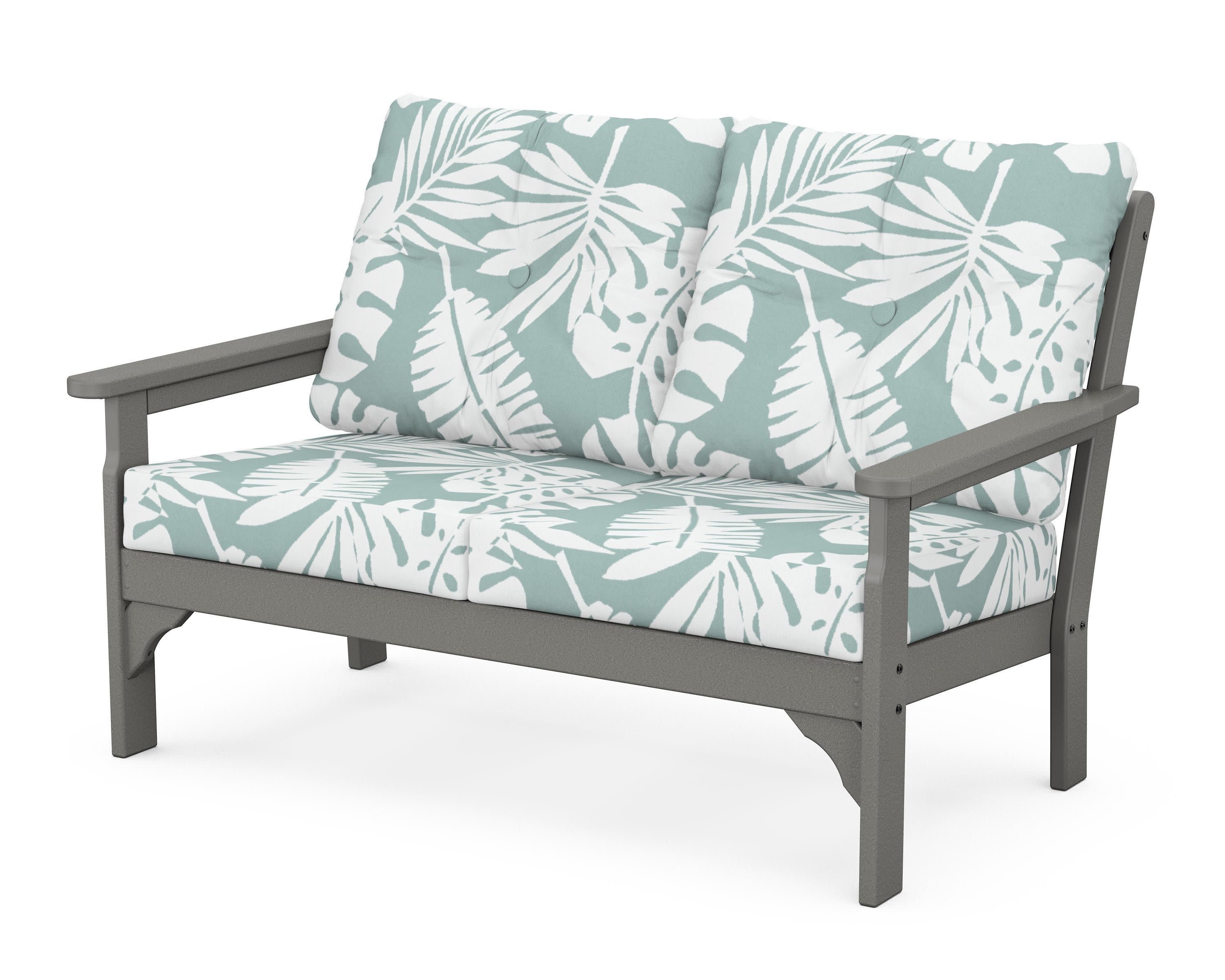 Vineyard Deep Seating Loveseat in Slate Grey / Leaf Glacier Spa