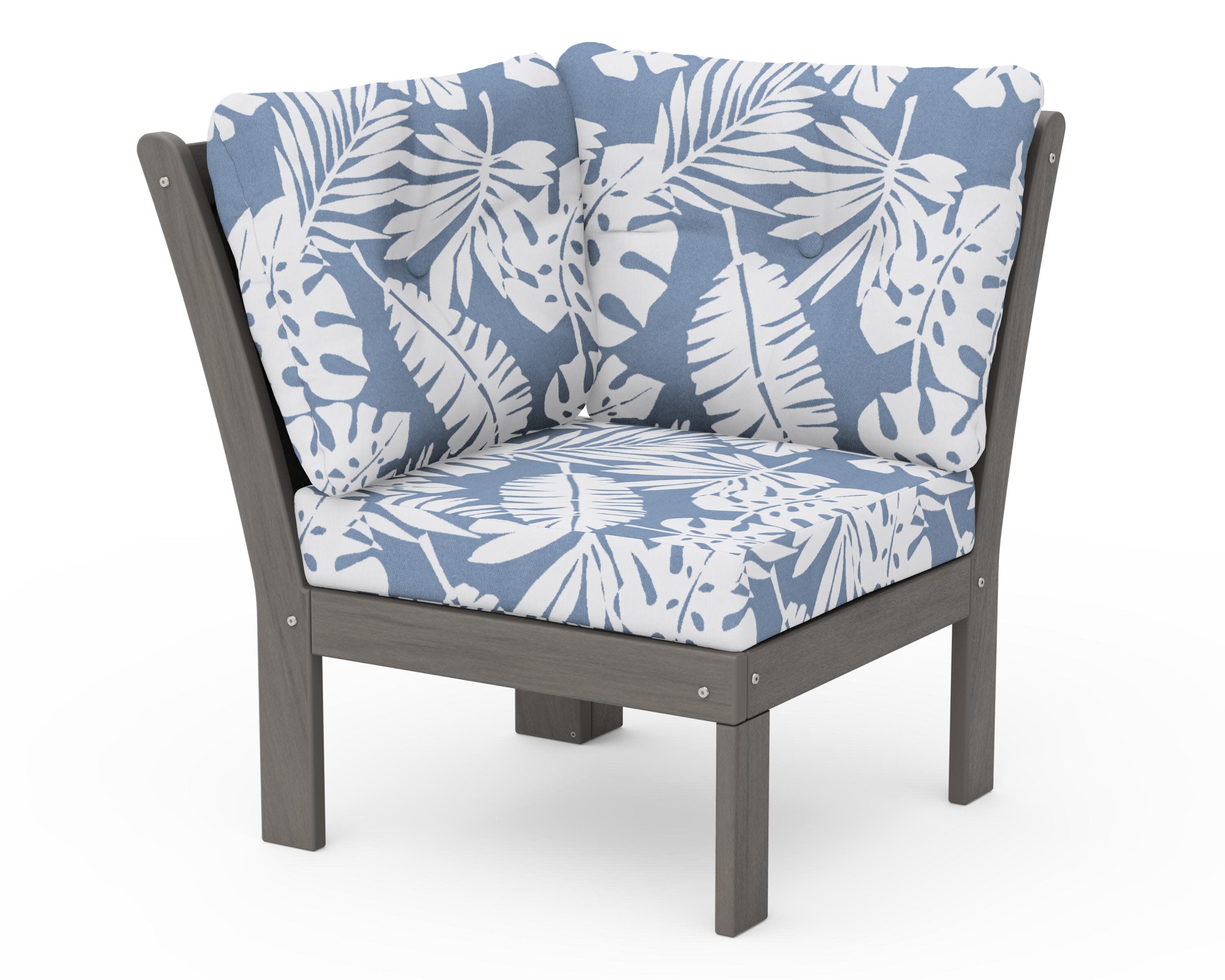 Vineyard Modular Corner Chair in Driftwood / Leaf Sky Blue