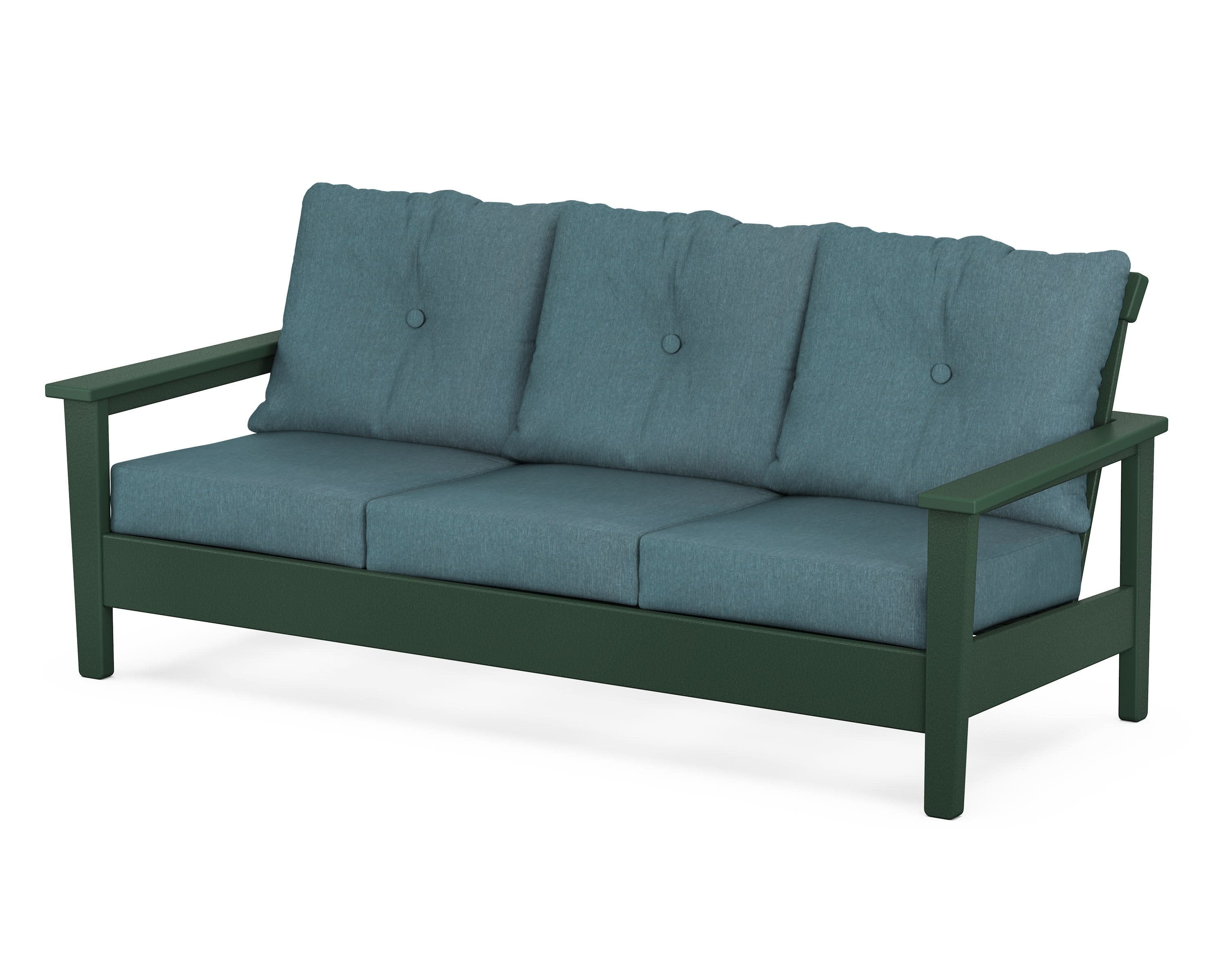 Prescott Deep Seating Sofa in Green / Ocean Teal