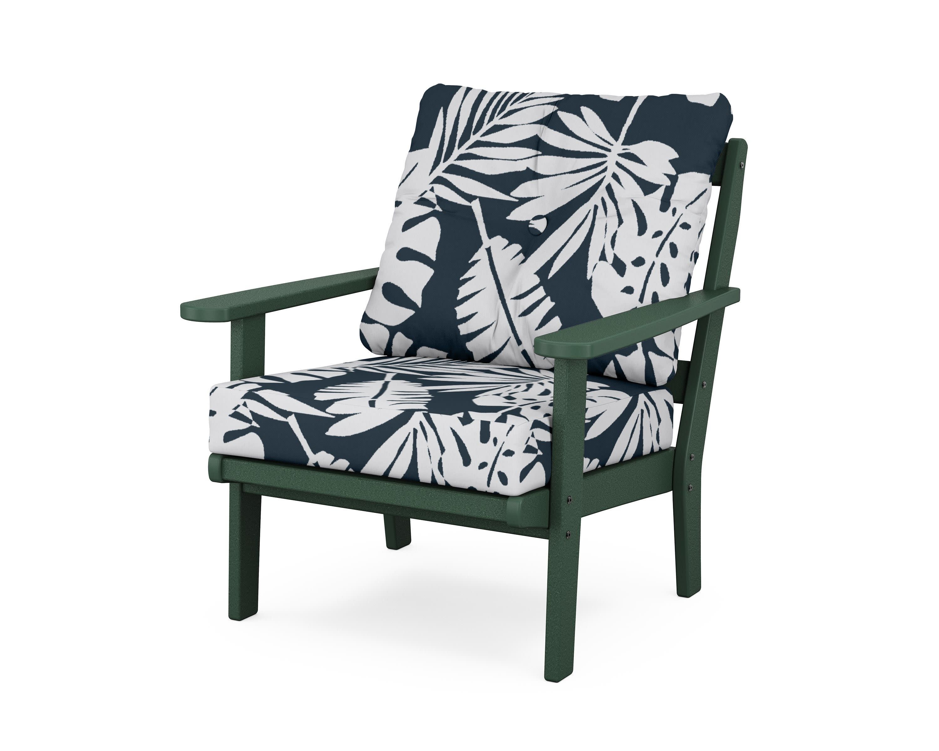 Mission Deep Seating Chair in Green / Leaf Marine Indigo