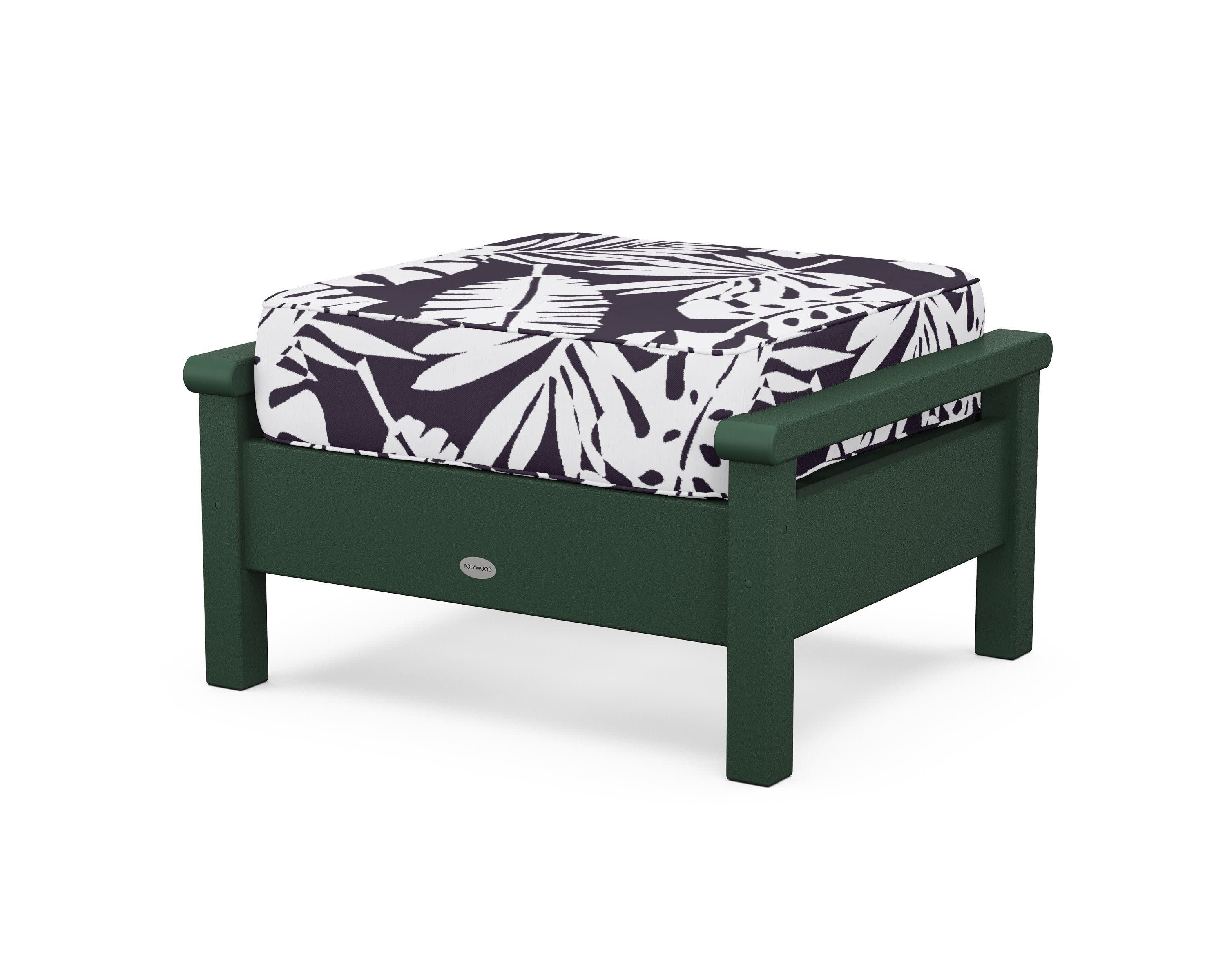 Harbour Deep Seating Ottoman in Green / Leaf Navy