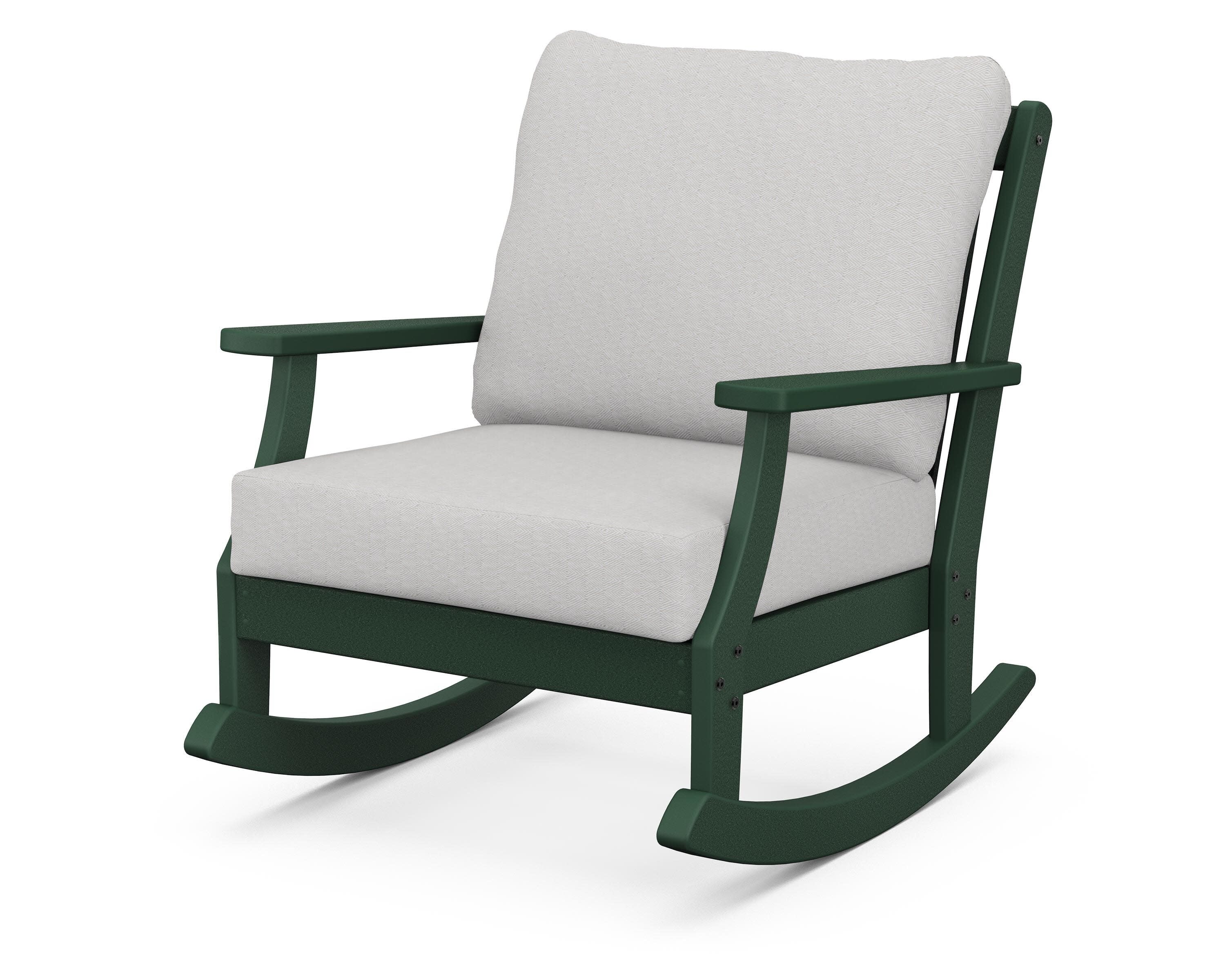 Braxton Deep Seating Rocking Chair in Green / Diamond in the Rough