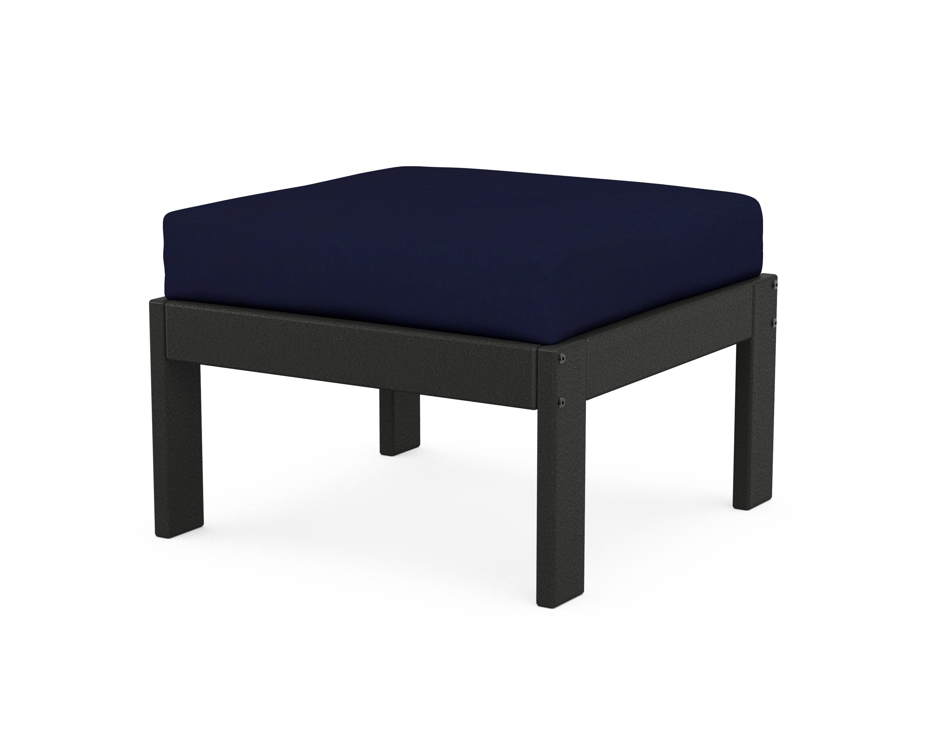 Vineyard Modular Ottoman in Black / Navy