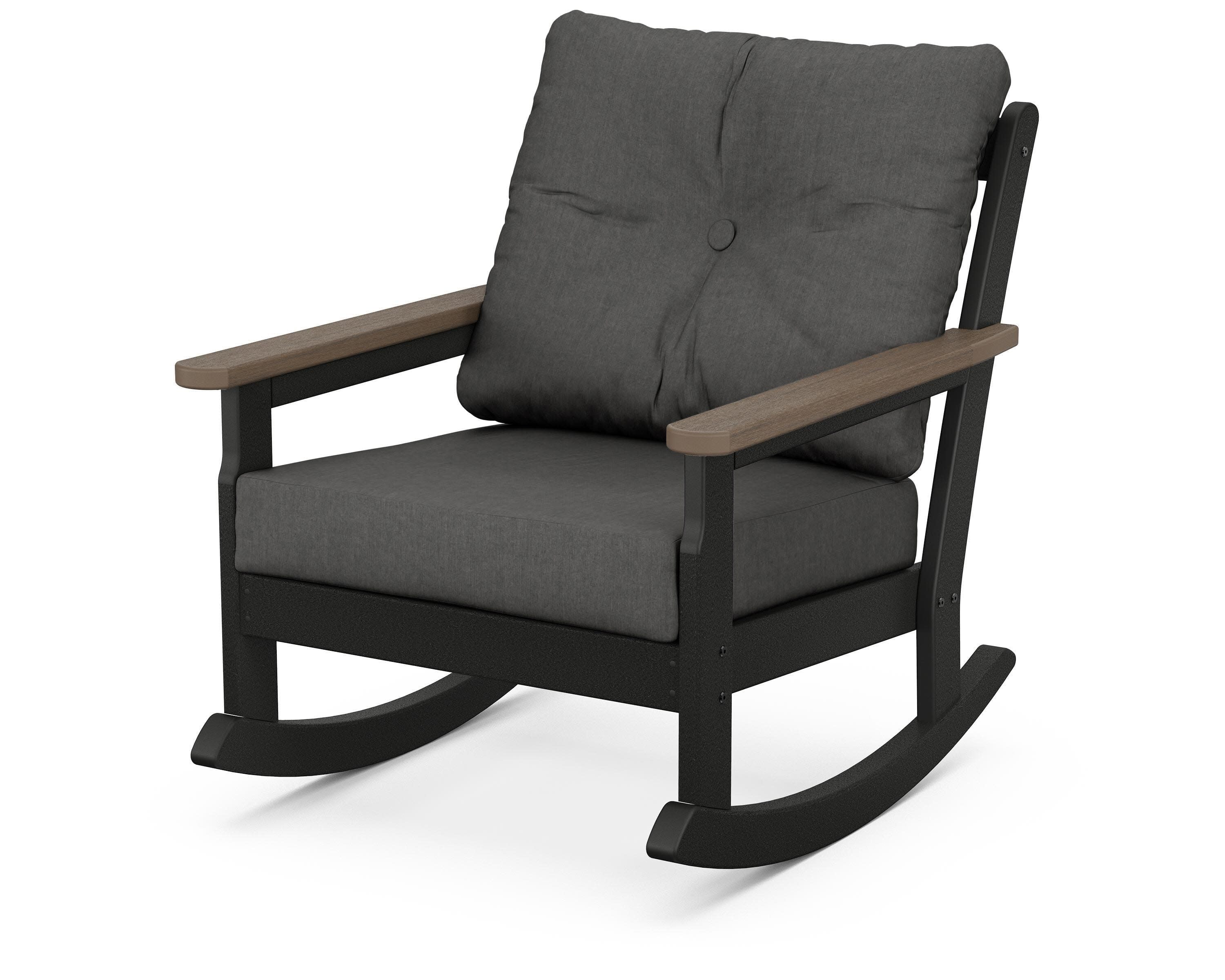 Vineyard Deep Seating Rocking Chair in Black / Kona / Spectrum Carbon