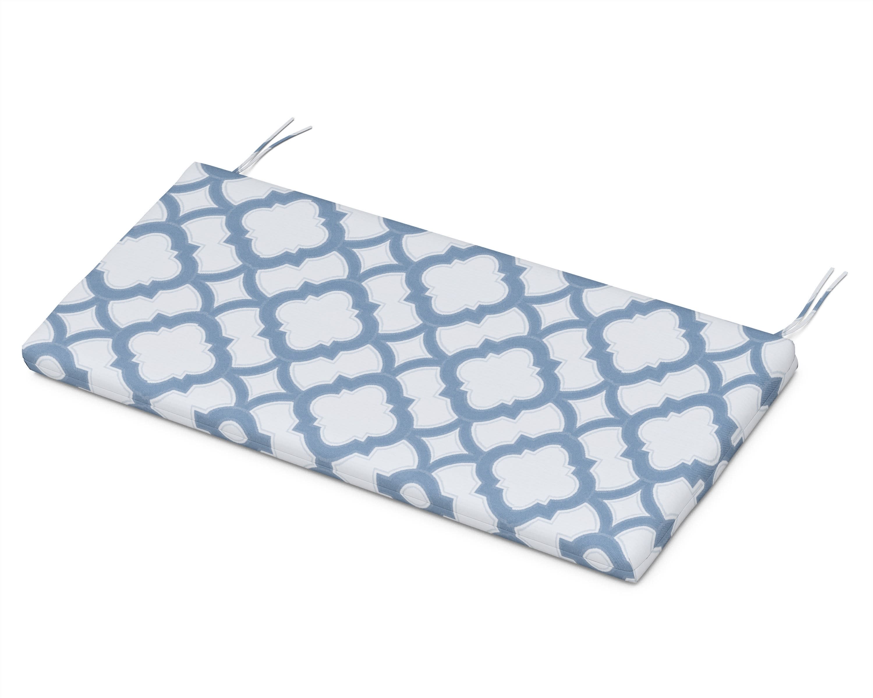 Bench Seat Cushion - 17.75"D x 41"W x 2.5"H in Trellis Sky Blue