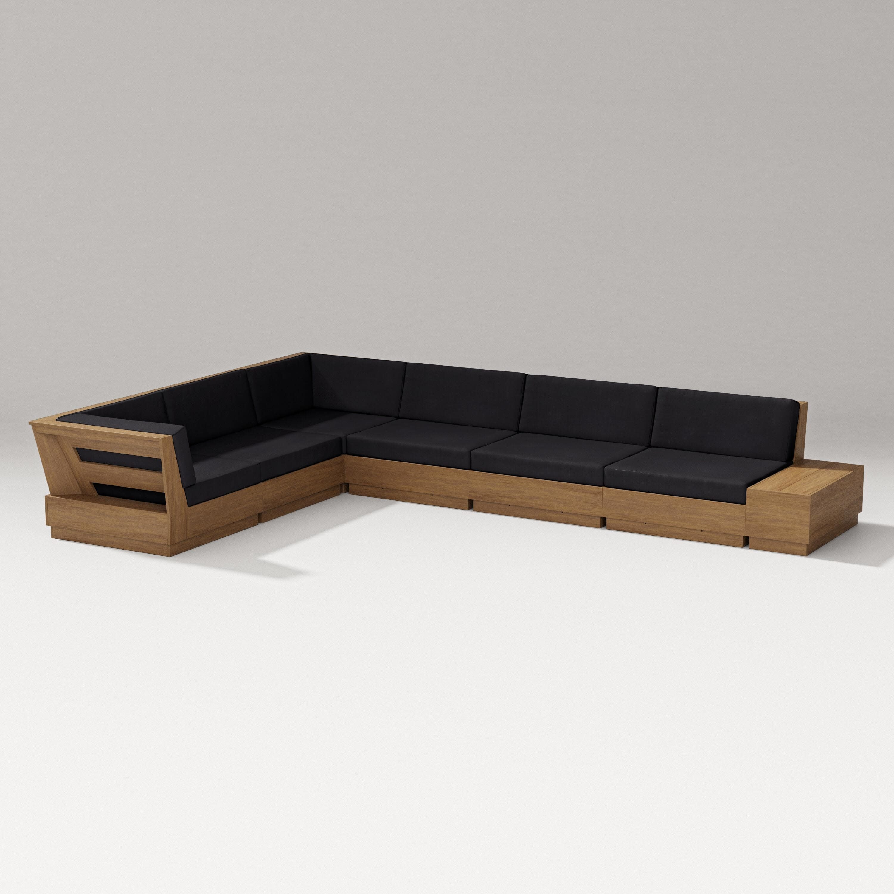 Elevate 7-Piece Corner Sectional in Natural / Midnight Linen