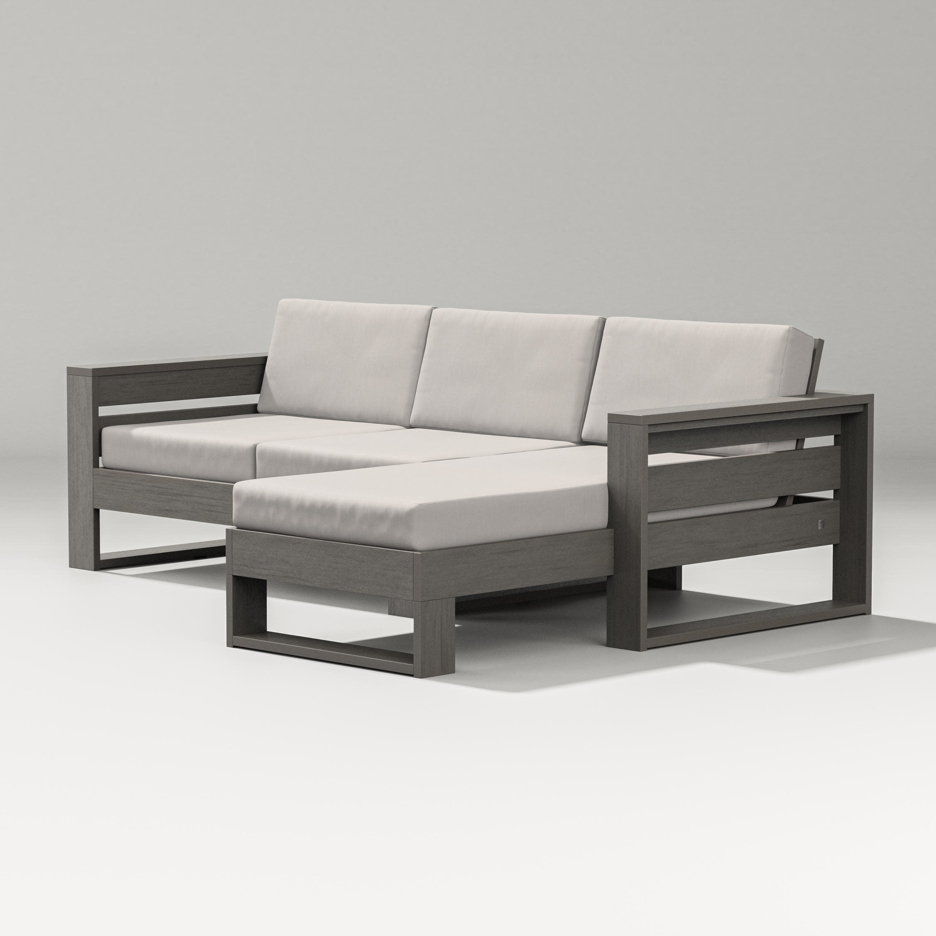 Latitude Right Chaise Sectional in Driftwood / Cast Ash