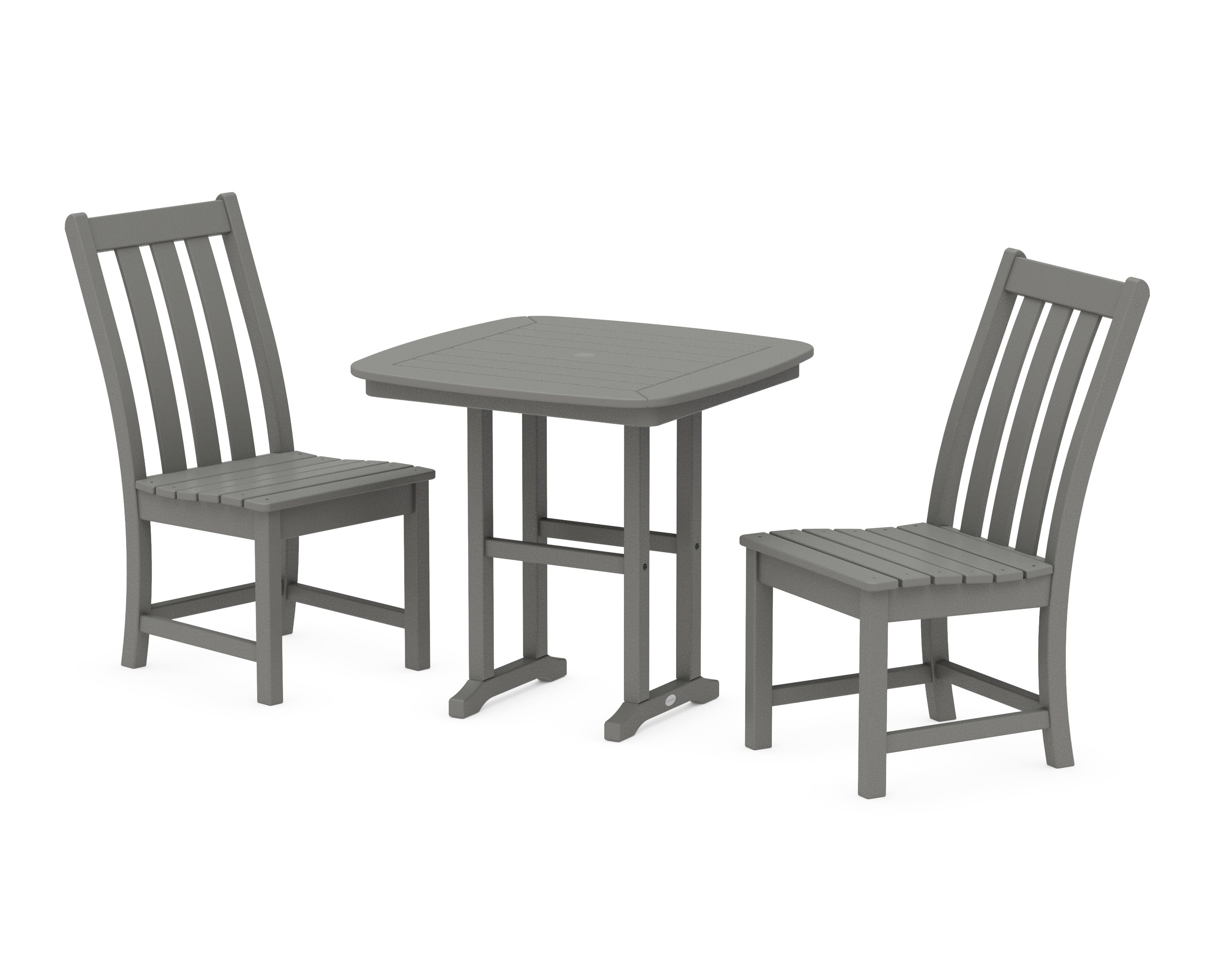 Vineyard Side Chair 3-Piece Dining Set in Slate Grey