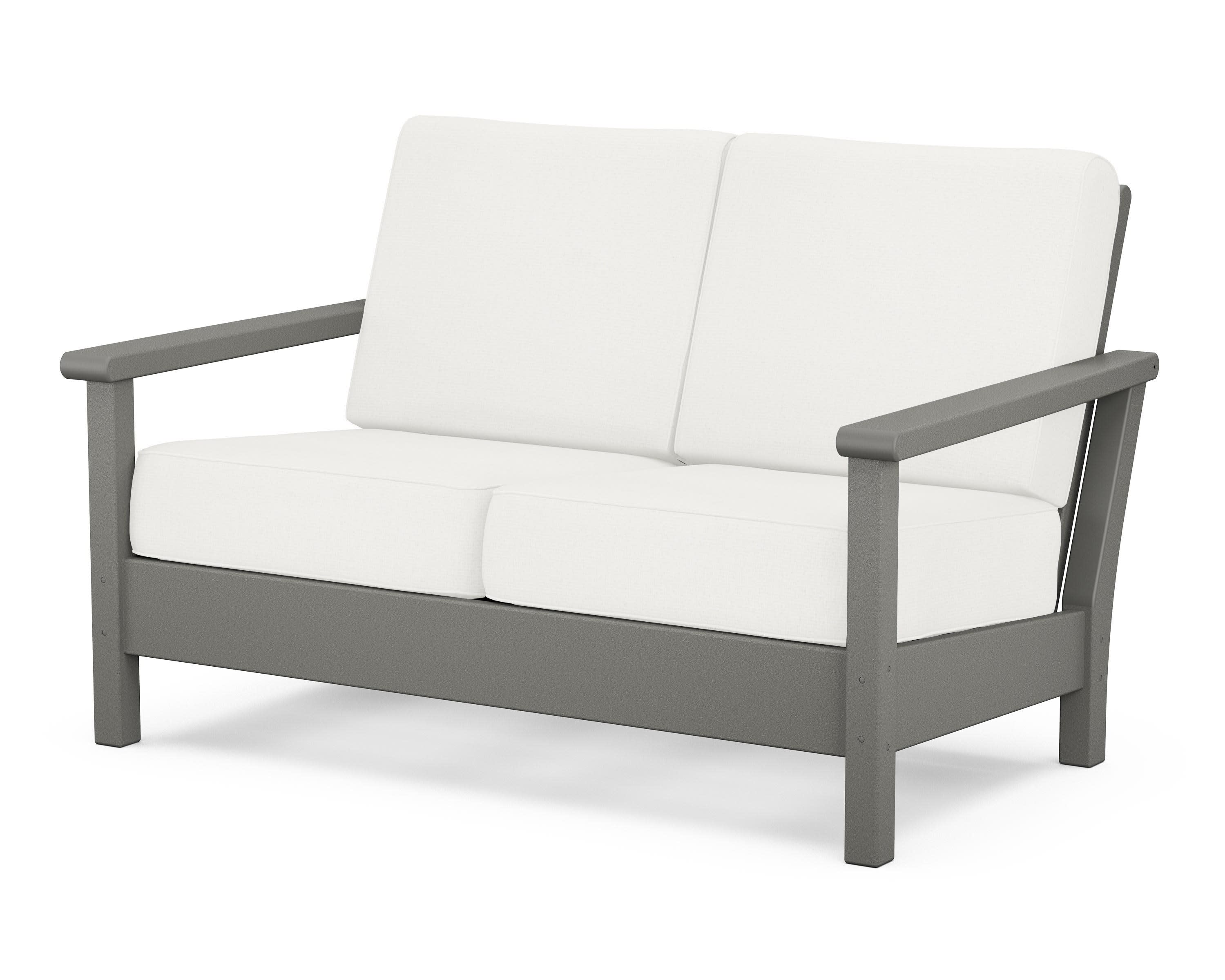 Harbour Deep Seating Loveseat in Slate Grey / Natural Linen
