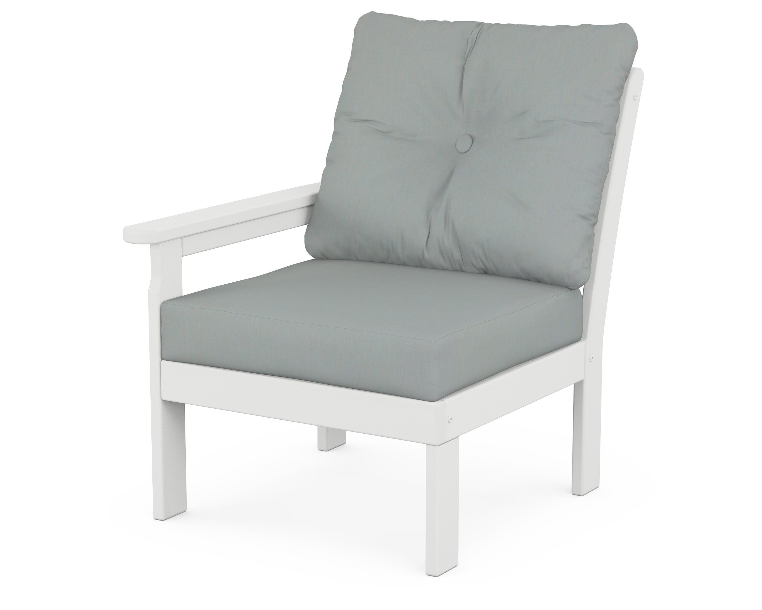 Vineyard Modular Left Arm Chair in White / Spa