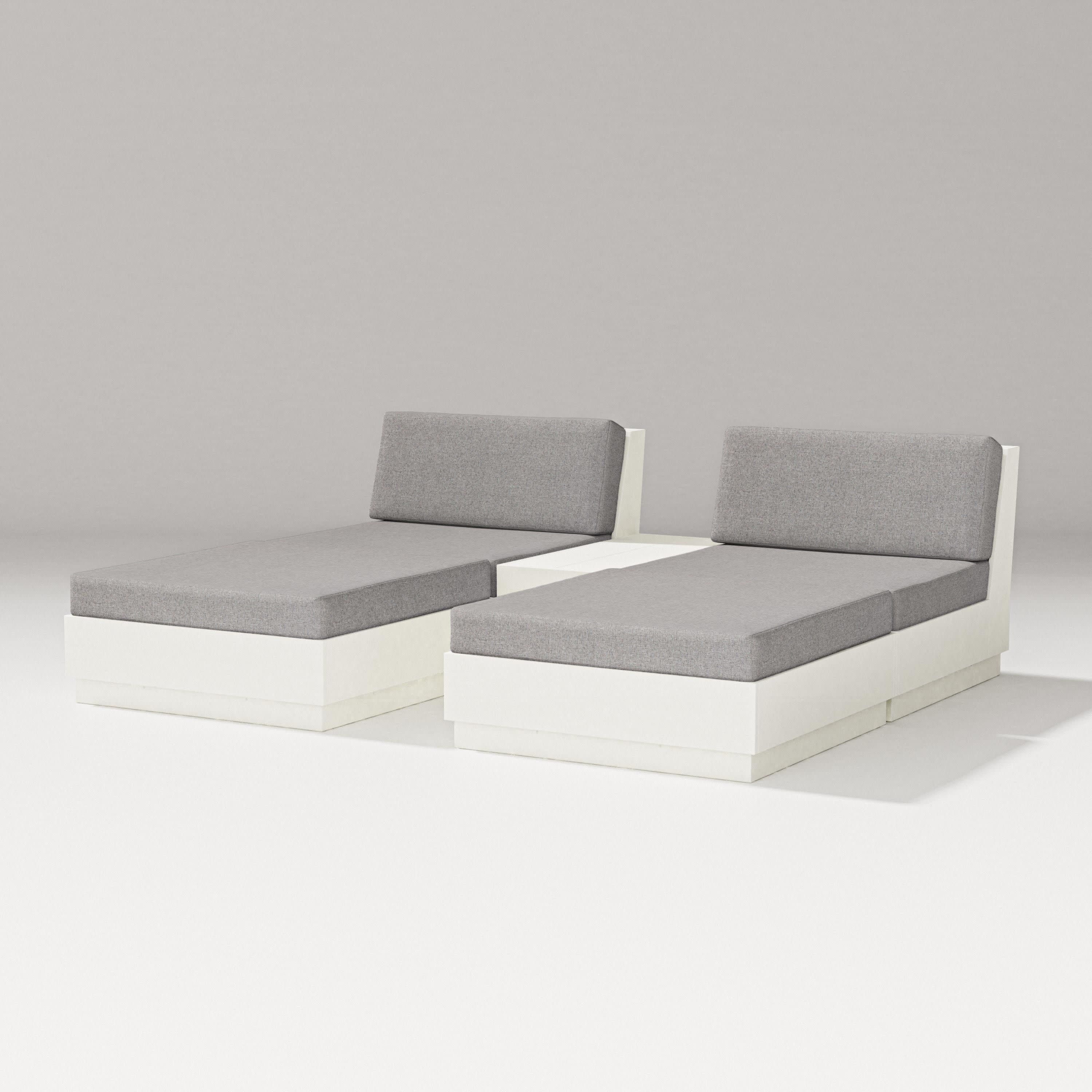 Elevate Double Chaise Set in Vintage White / Grey Mist