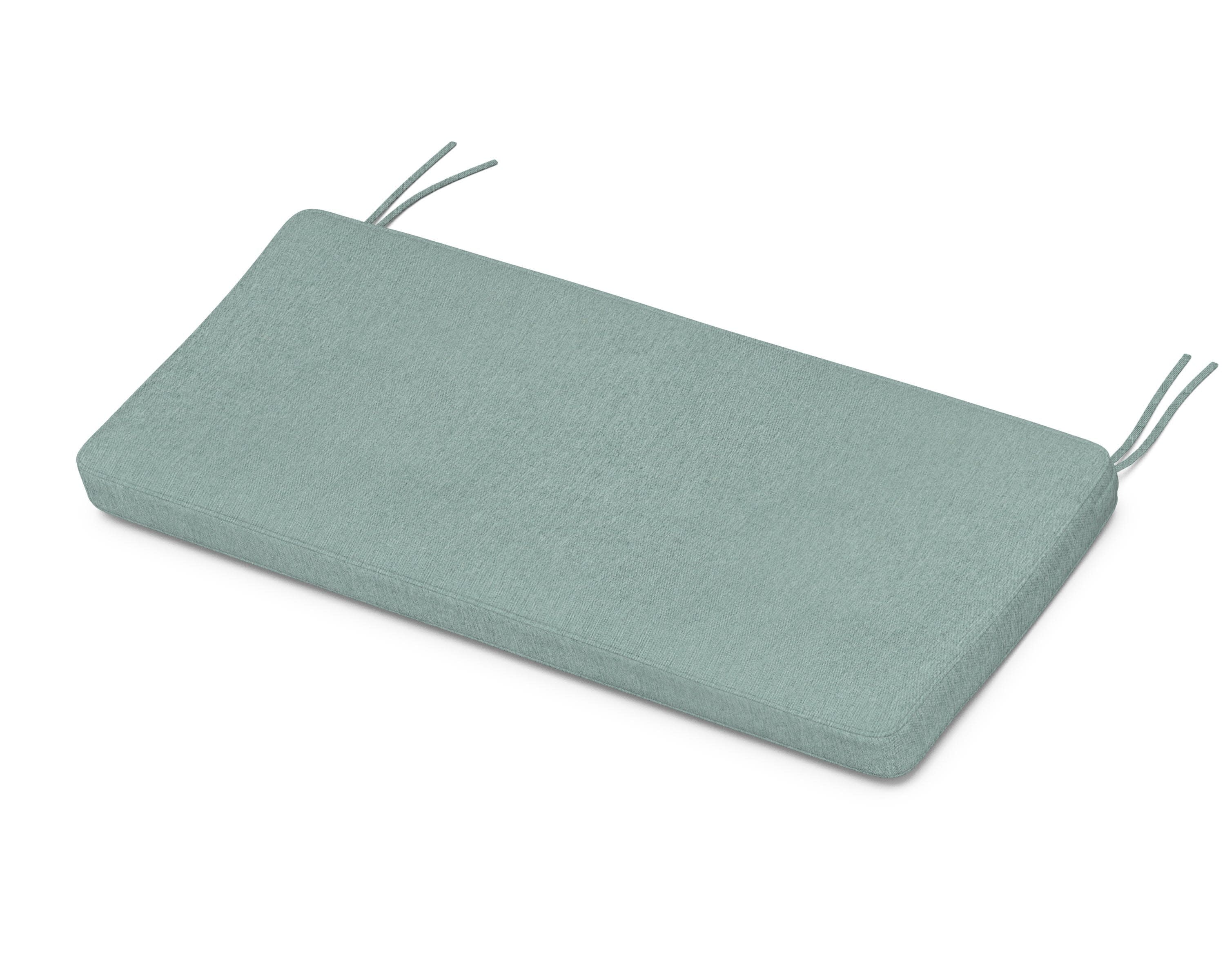 Chinoiserie Bench Seat Cushion in Glacier Spa