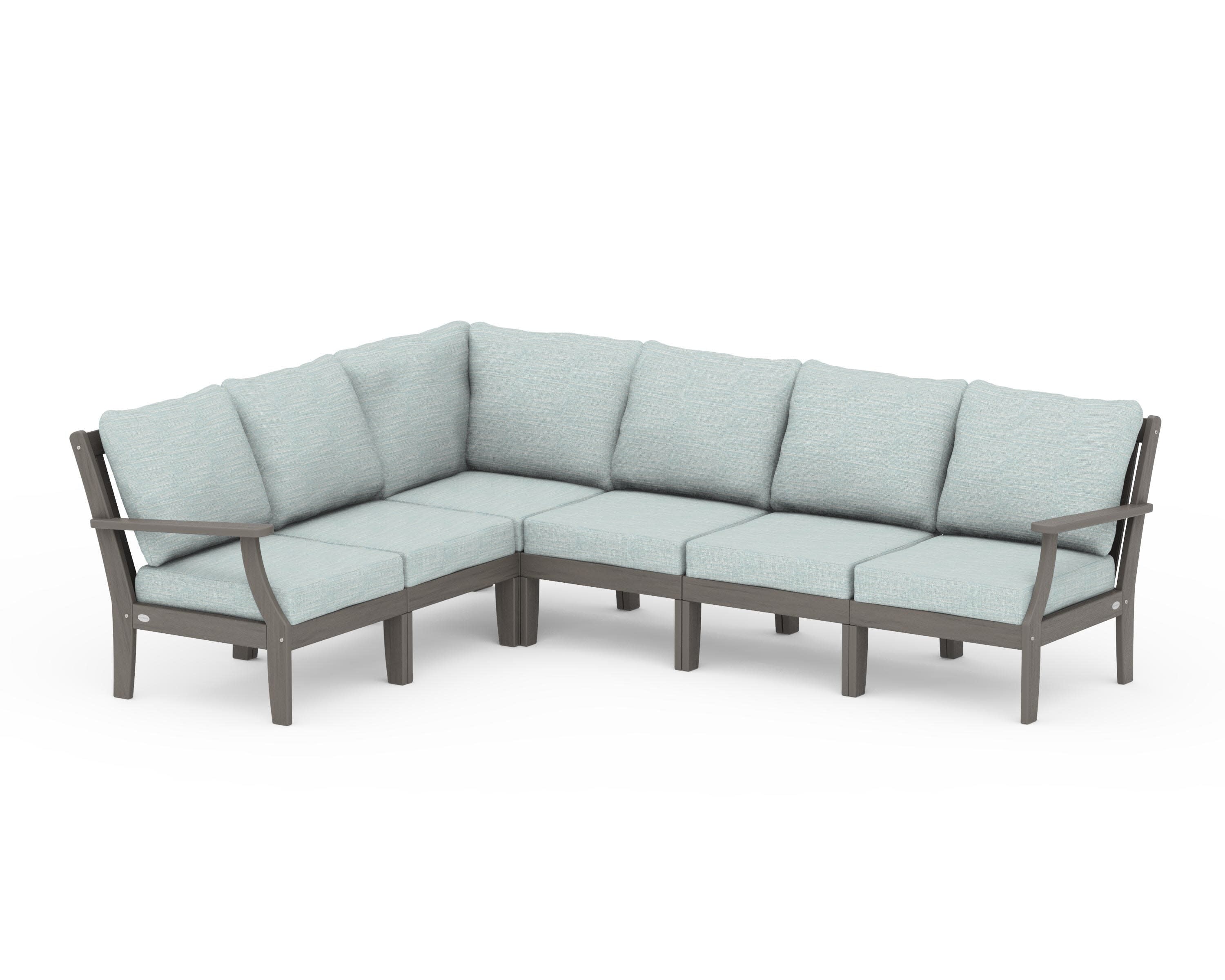 Braxton Modular 6-Piece Deep Seating Set in Driftwood / Soothe Mist