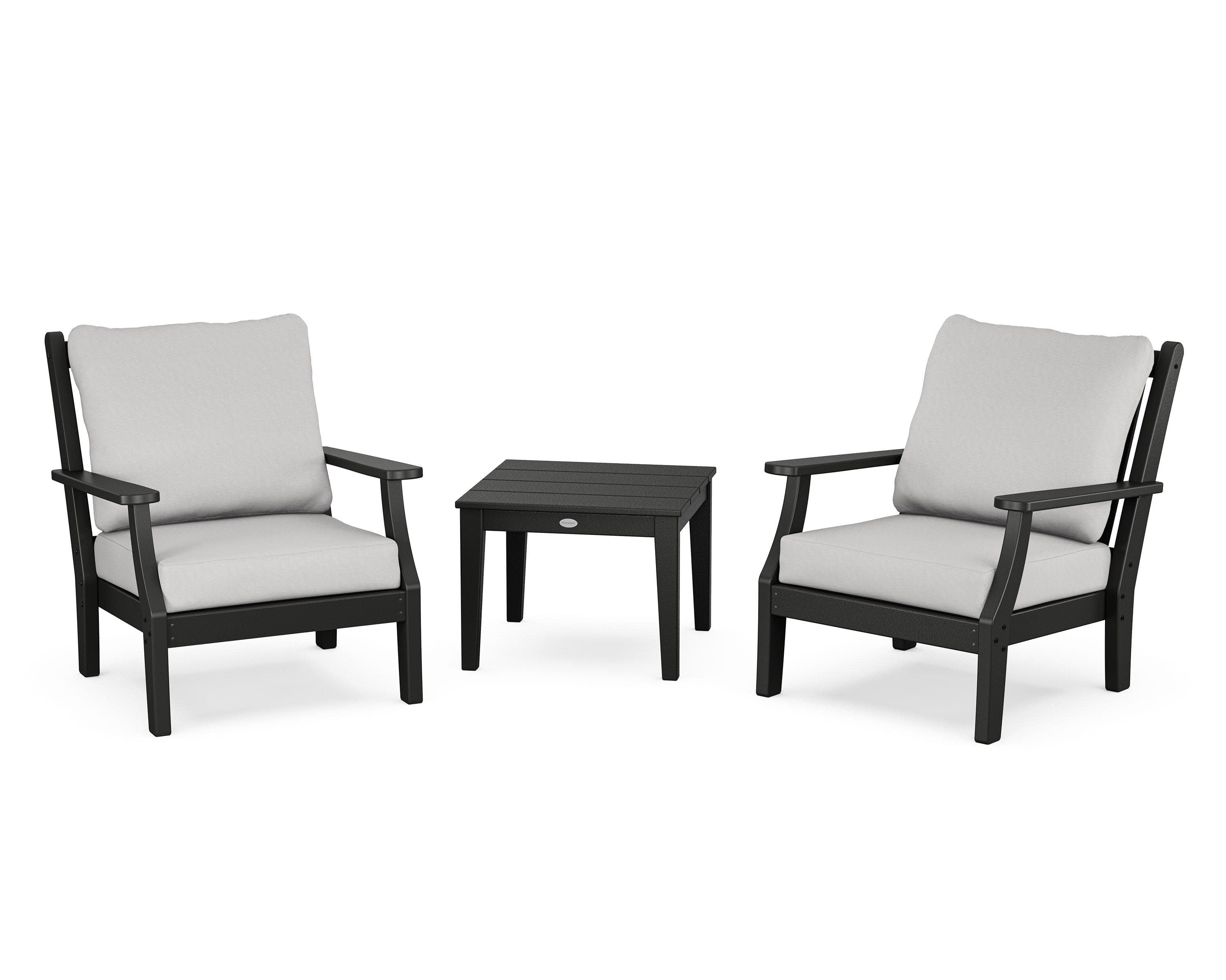 Wovendale 3-Piece Deep Seating Set in Black / Diamond in the Rough