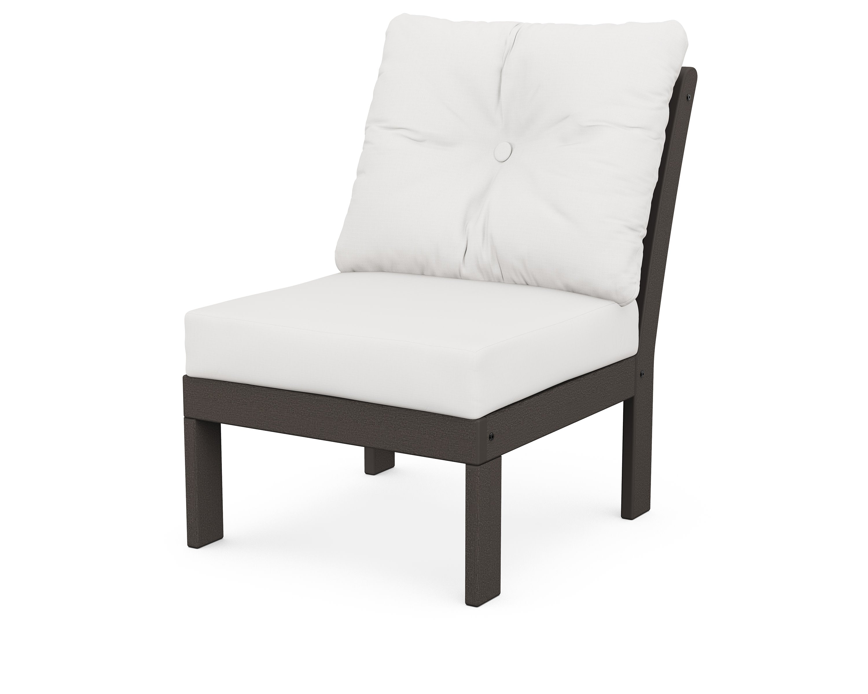 Vineyard Modular Armless Chair in Vintage Coffee / Natural Linen