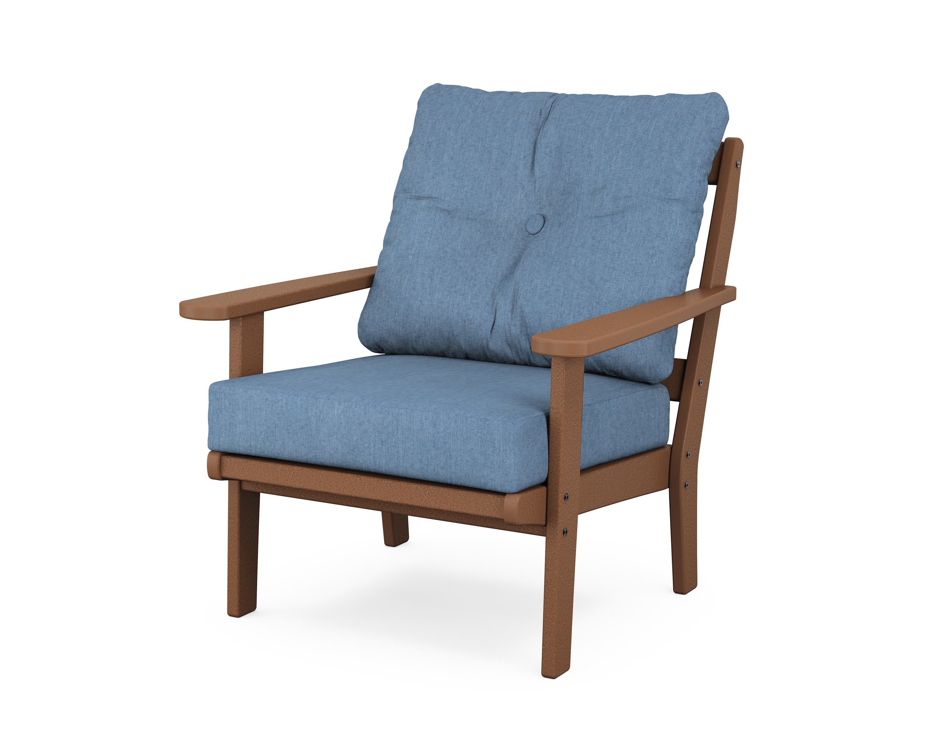 Mission Deep Seating Chair in Teak / Sky Blue