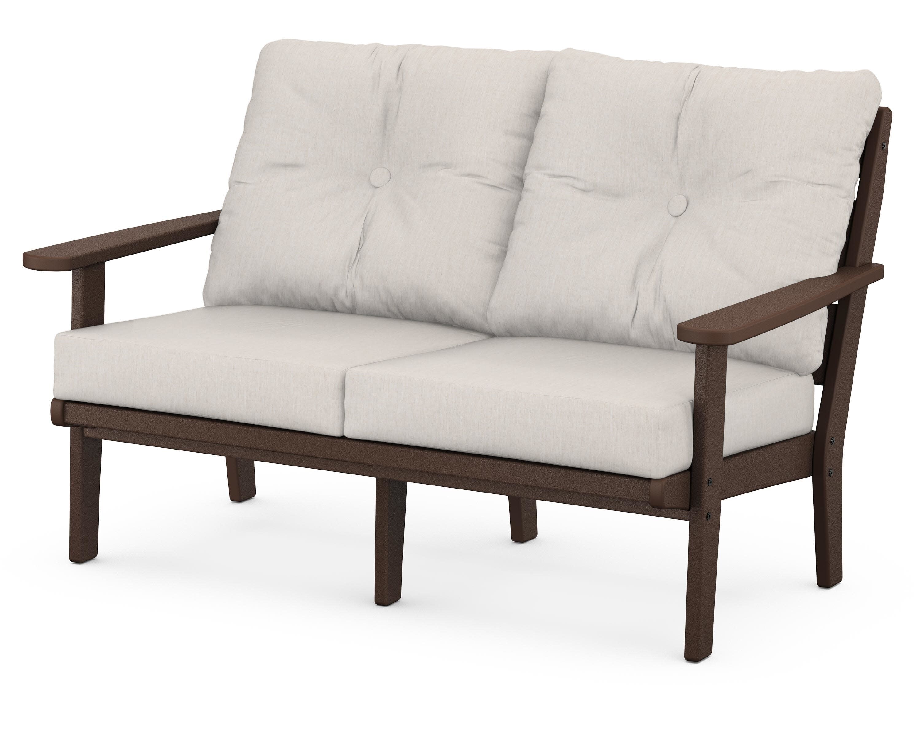 Lakeside Deep Seating Loveseat in Mahogany / Cast Ash