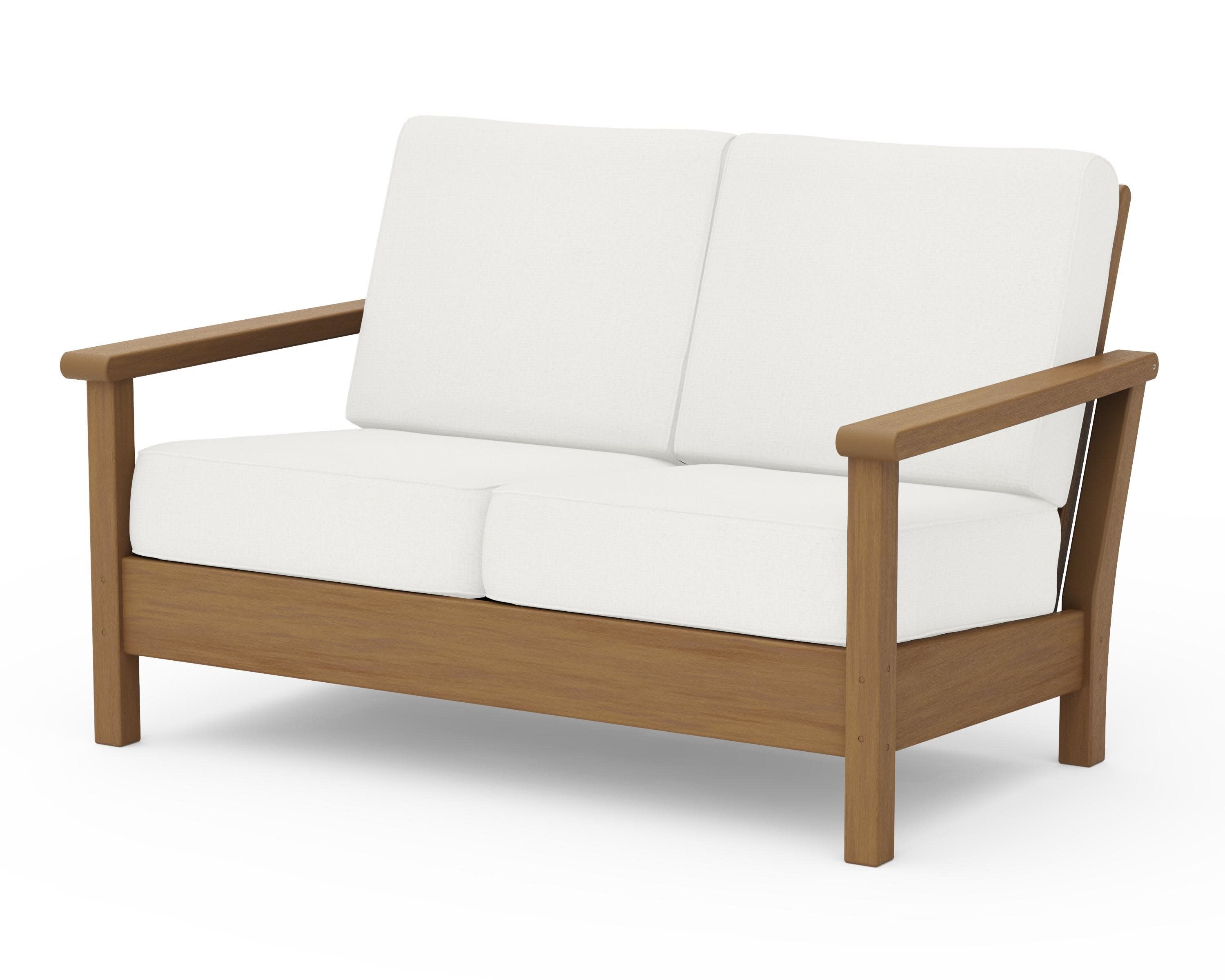 Harbour Deep Seating Loveseat in Natural / Natural Linen