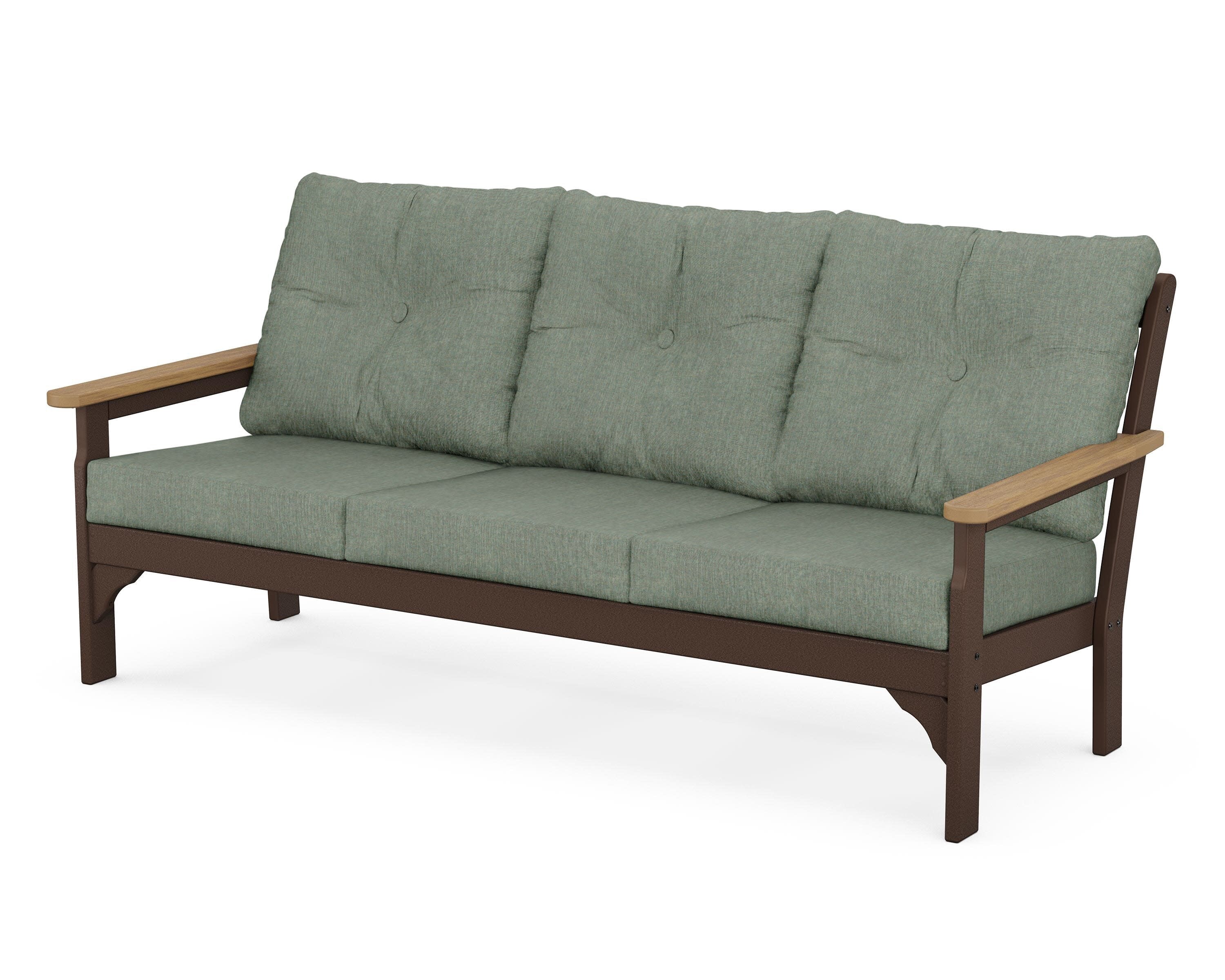Vineyard Deep Seating Sofa in Mahogany / Natural / Cast Sage
