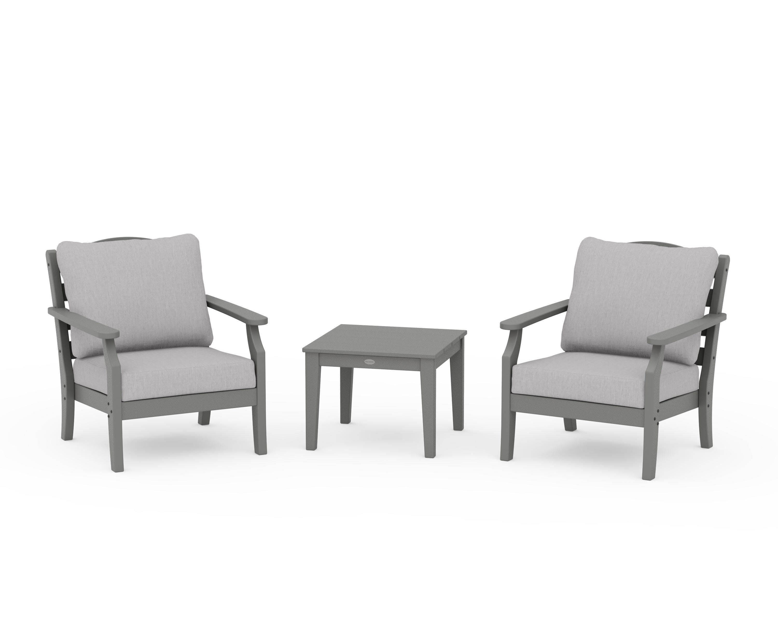 Savannah 3-Piece Deep Seating Set in Slate Grey / Granite