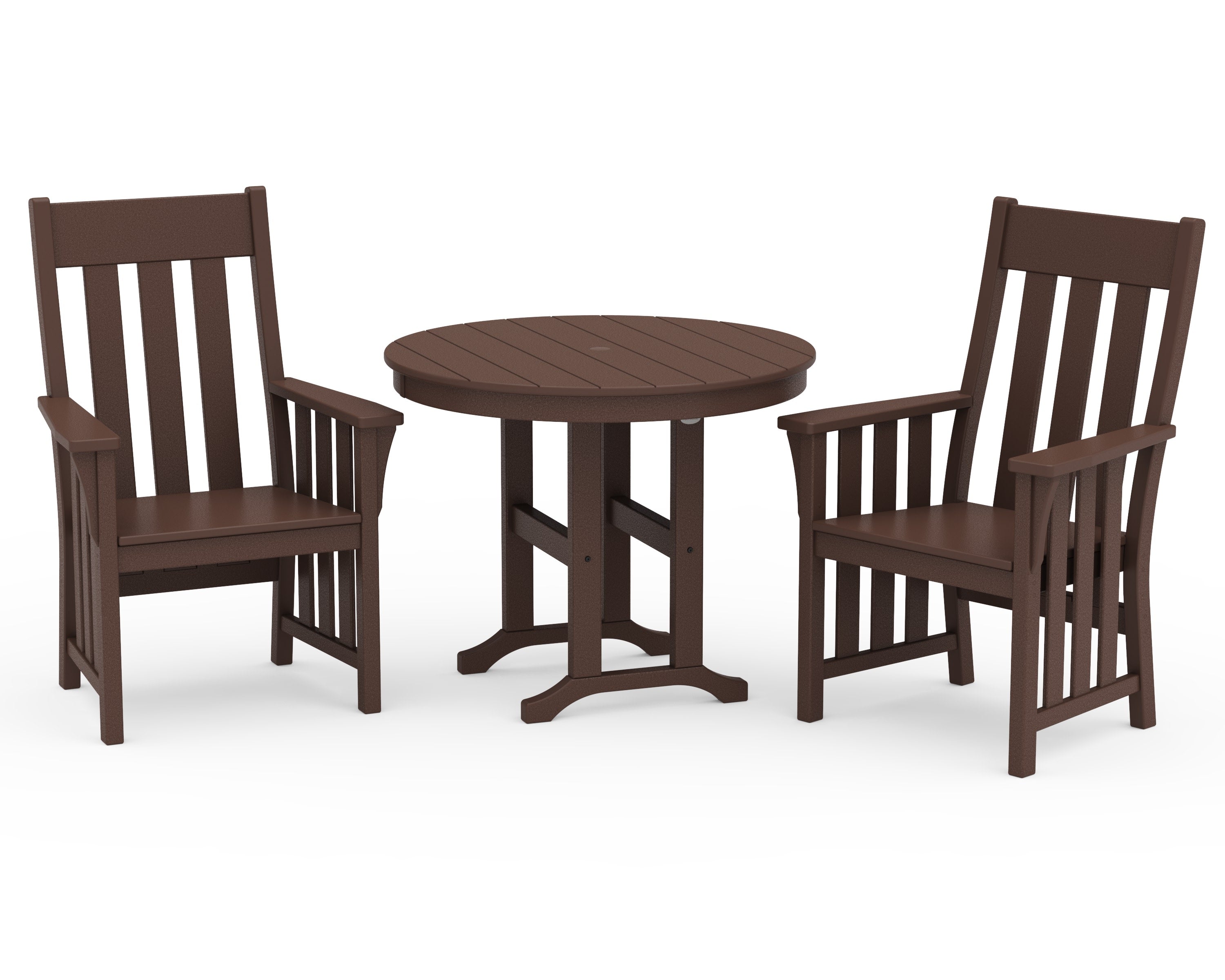 Acadia 3-Piece Farmhouse Dining Set in Mahogany