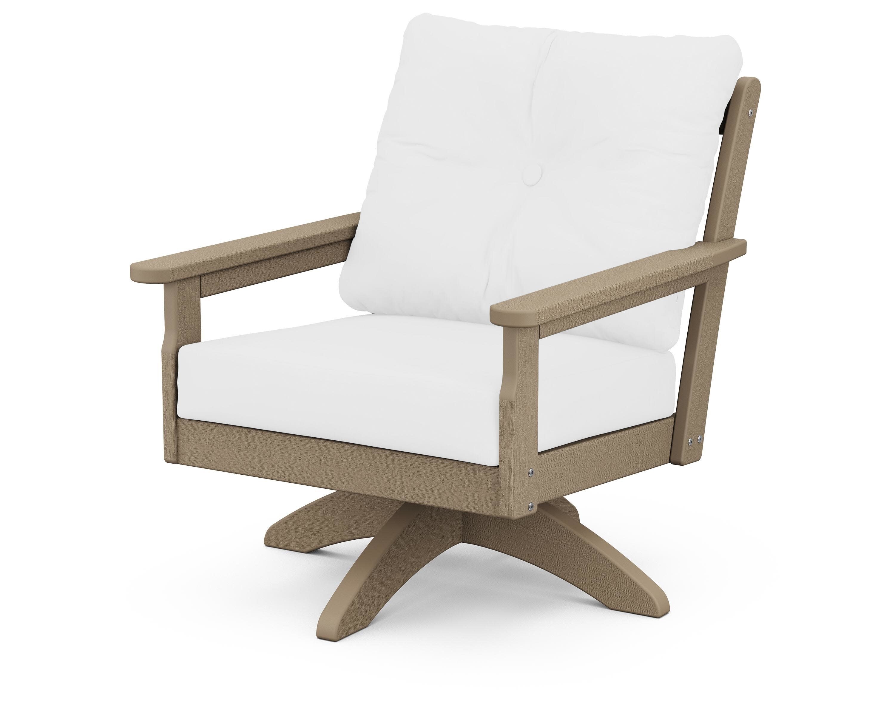Vineyard Deep Seating Swivel Chair in Vintage Sahara / Natural
