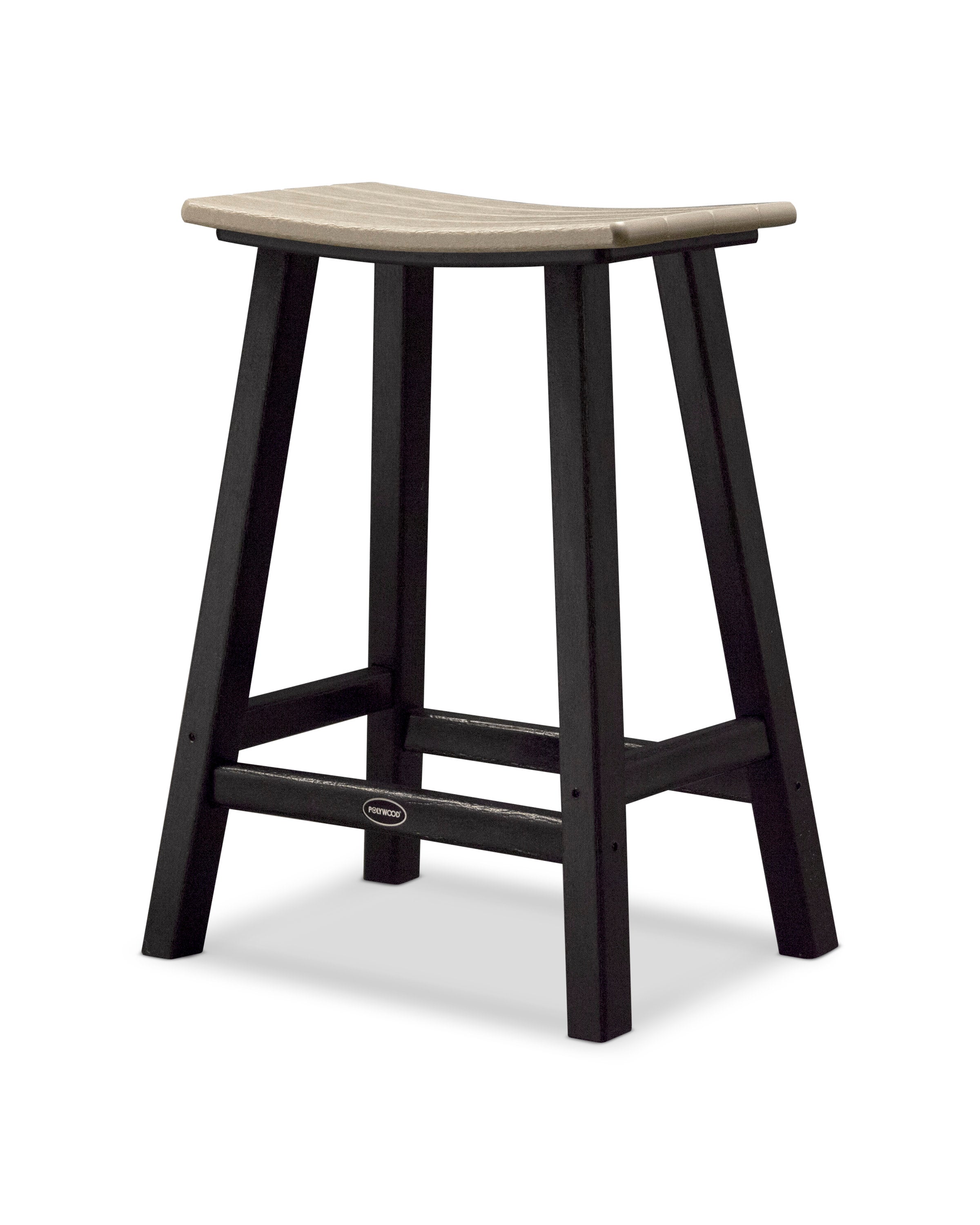 Contempo 24" Saddle Counter Stool in Black / Sand