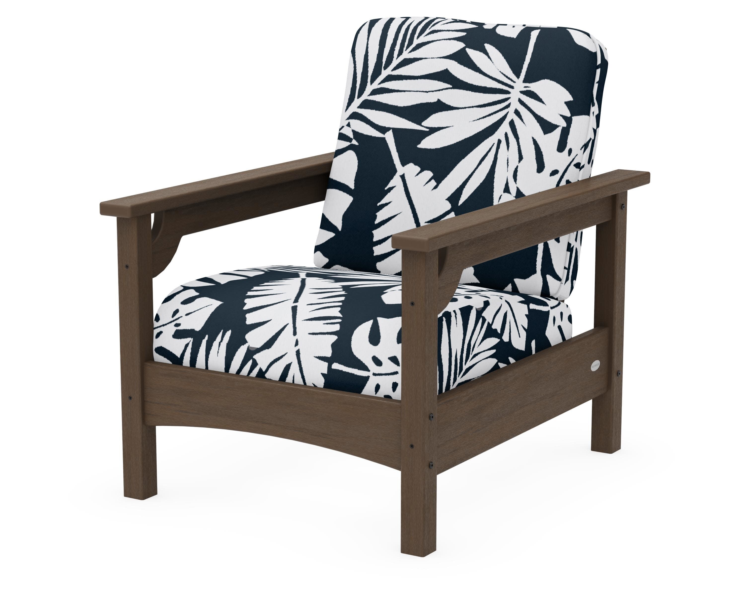 Club Chair in Kona / Leaf Marine Indigo