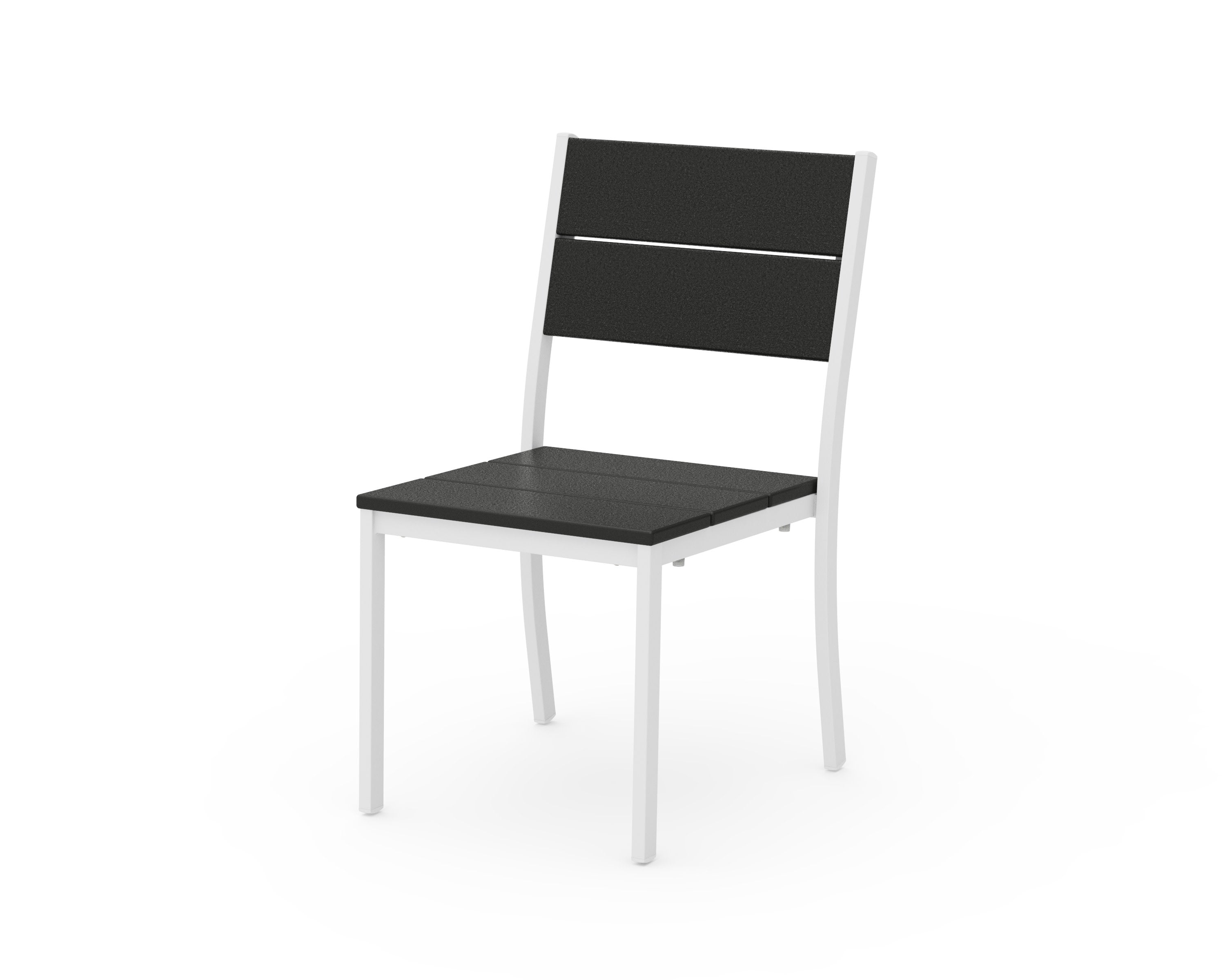 Main Street Stacking Dining Side Chair in White / Black