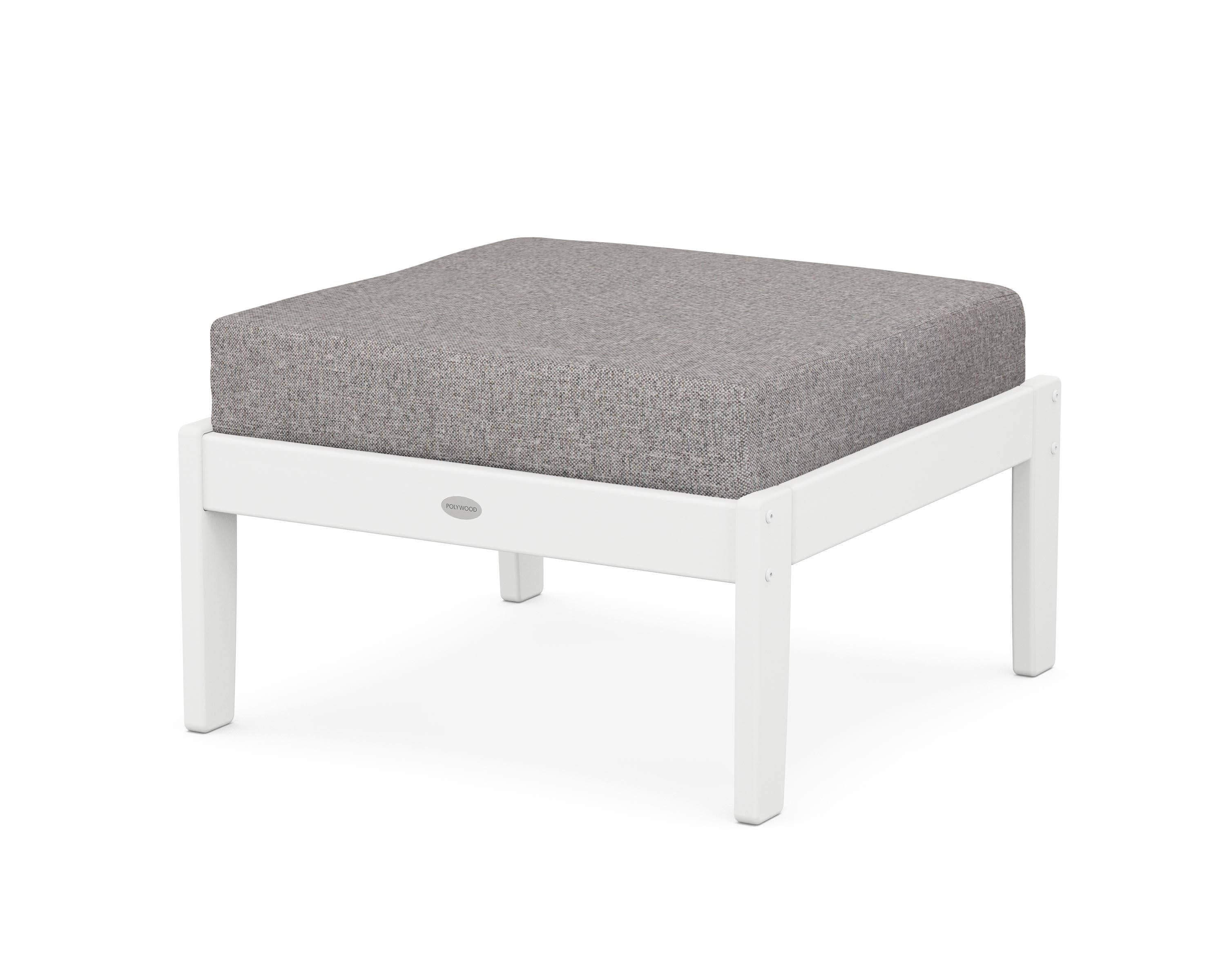 Braxton Deep Seating Ottoman in White / Grey Mist