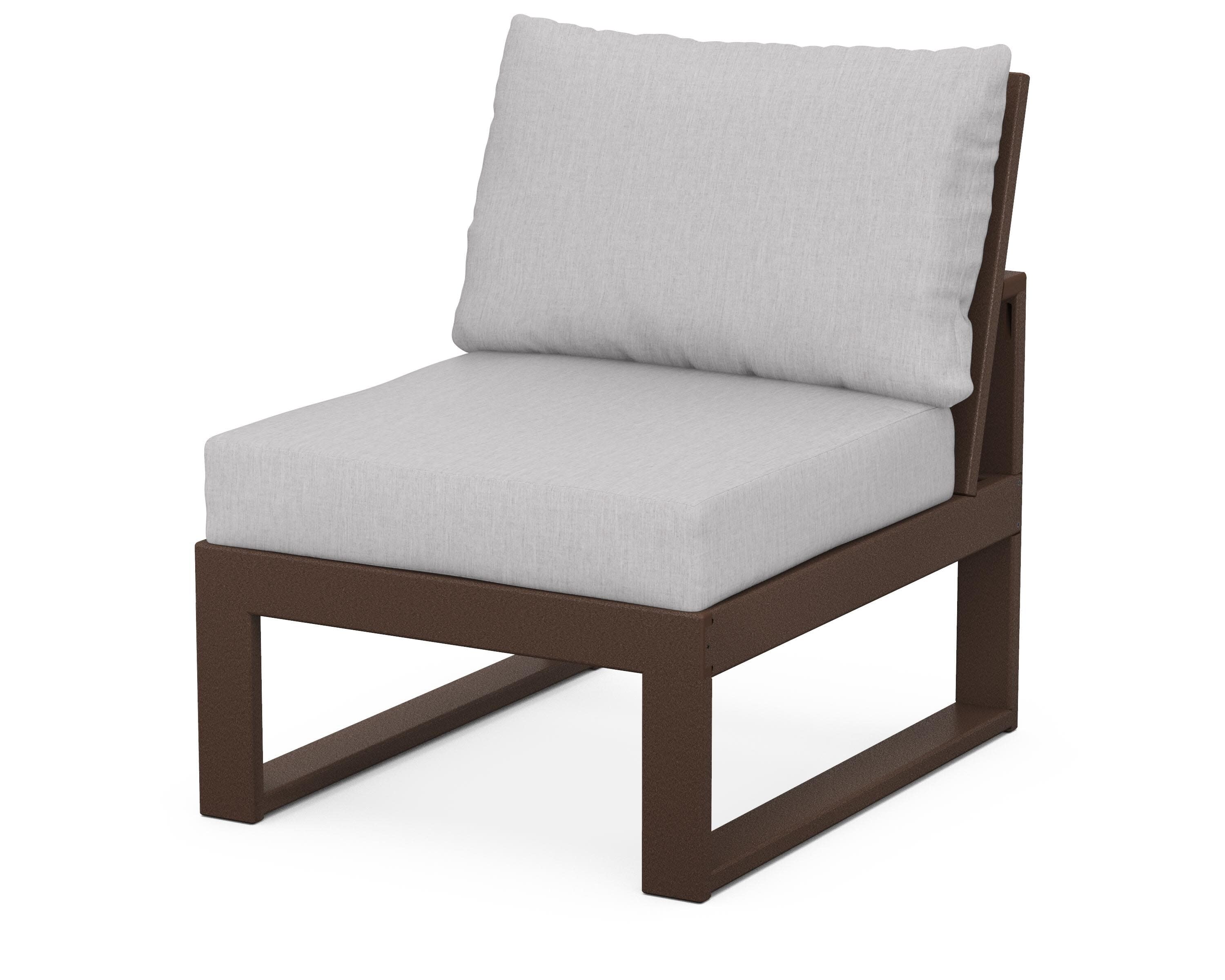 Modular Armless Chair in Mahogany / Granite