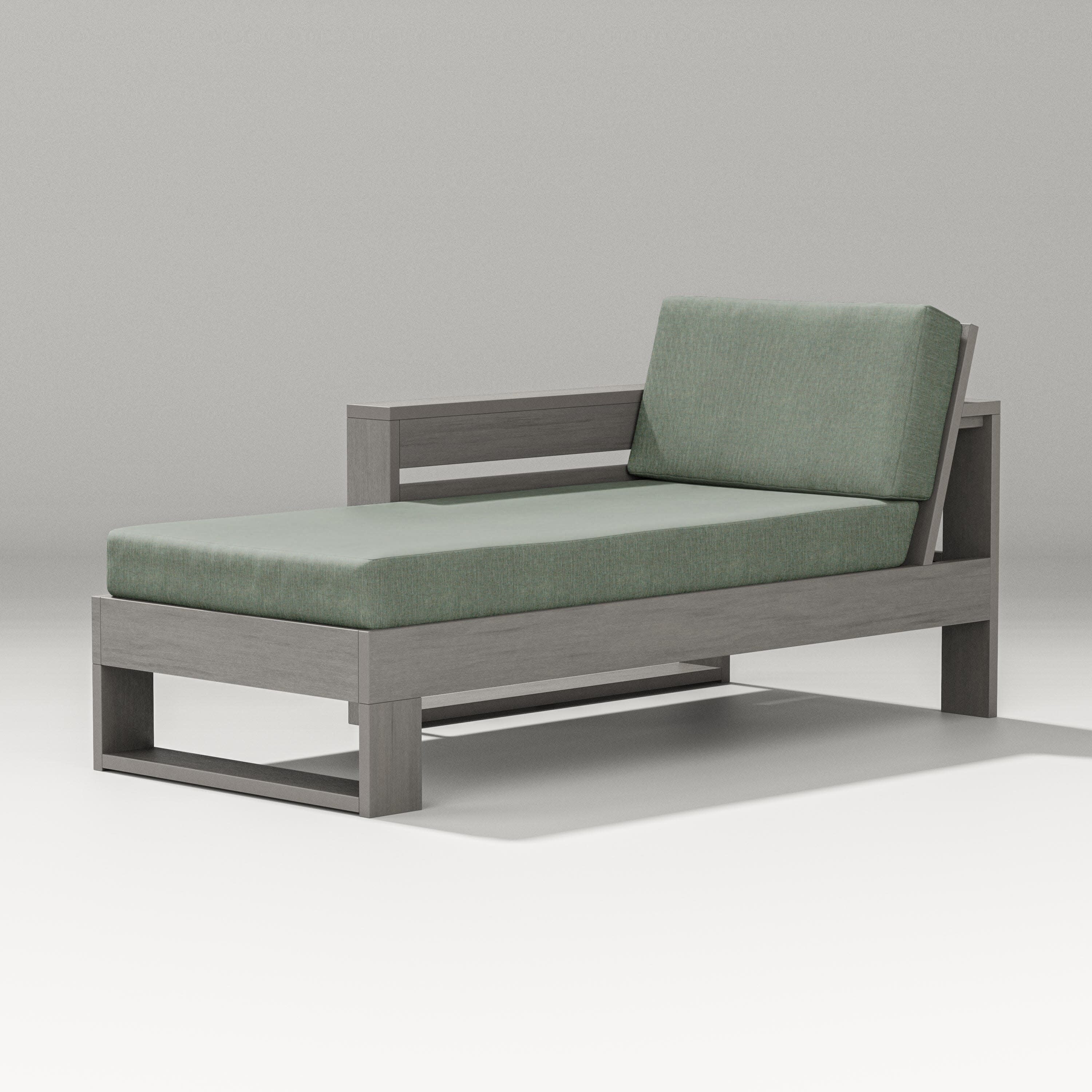 Latitude Modular Left Arm Chaise in Driftwood / Cast Sage