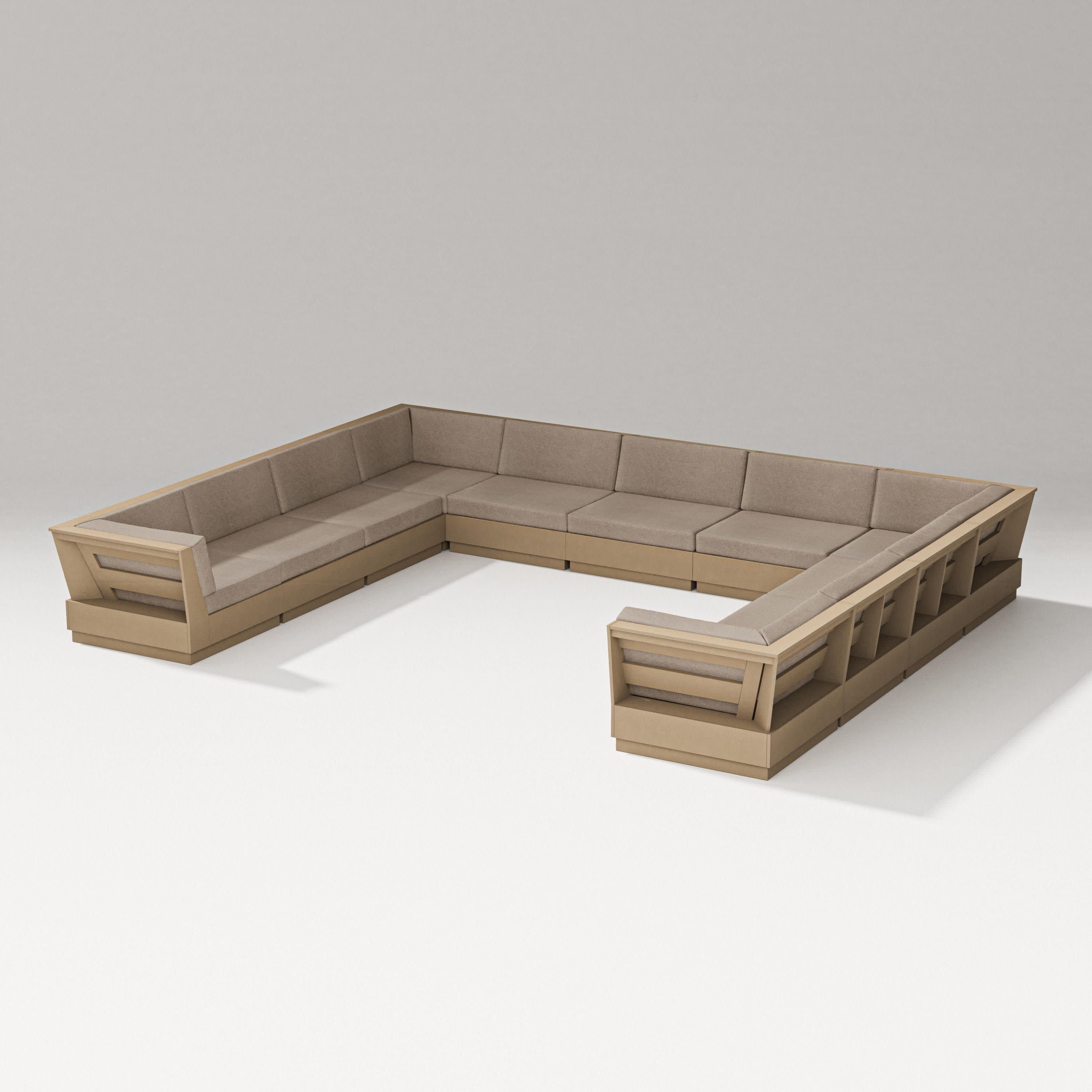 Elevate Large U-Shaped Sectional in Vintage Sahara / Spiced Burlap